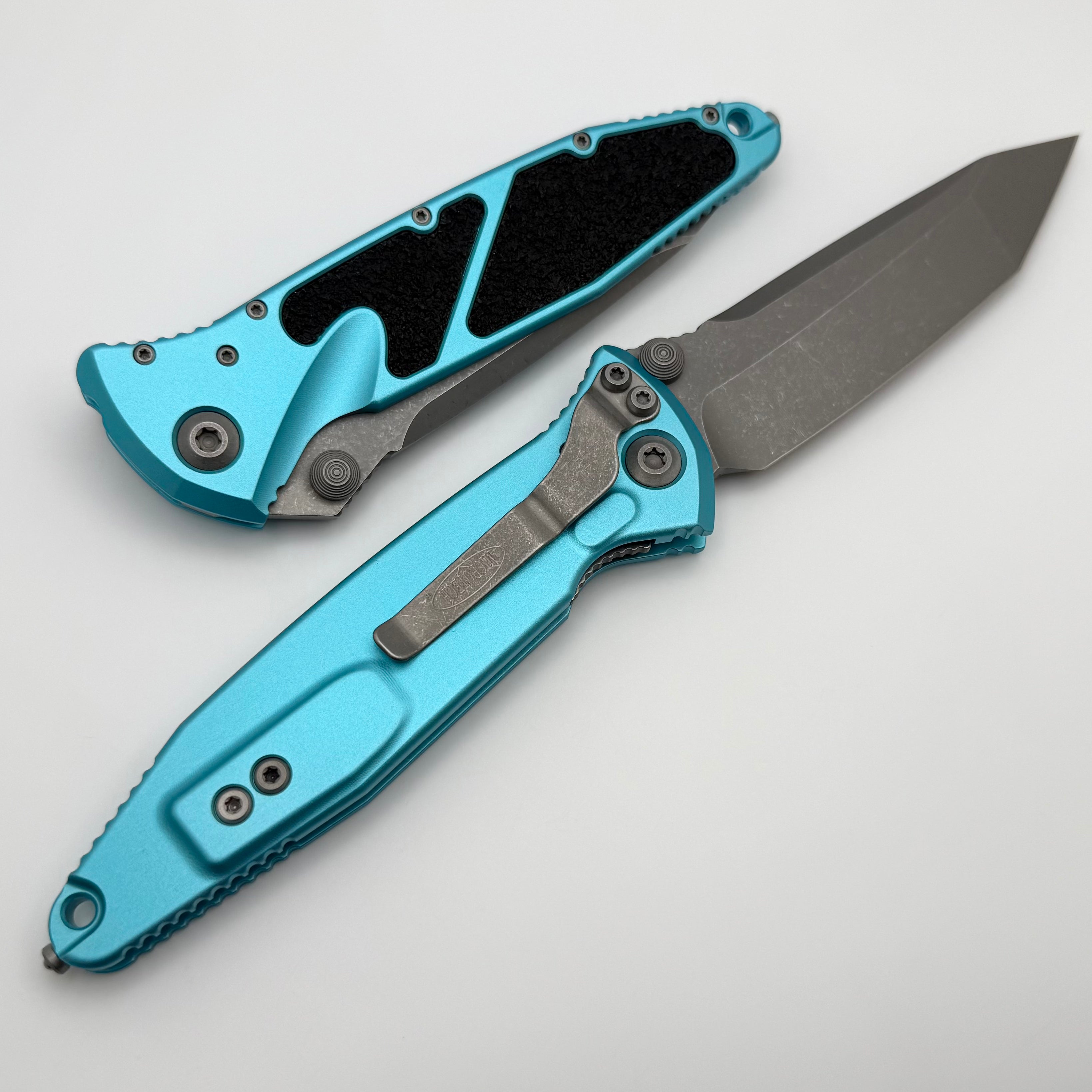 Microtech Socom Elite T/E Manual Tactical Knife - Turquoise Apocalyptic Finish