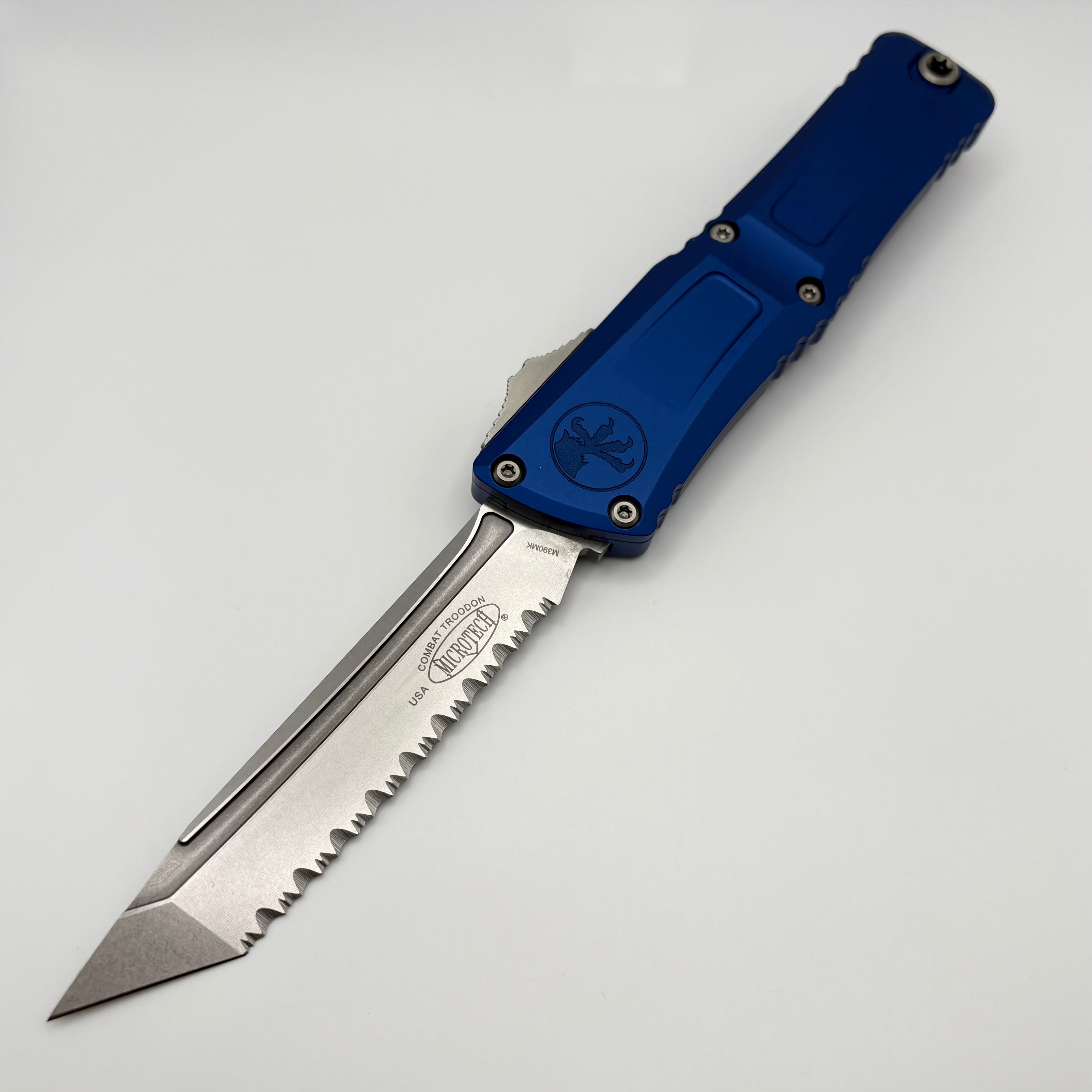 Premium Pre-Owned Microtech Combat Troodon Gen III Knife - Navy Blue Handle