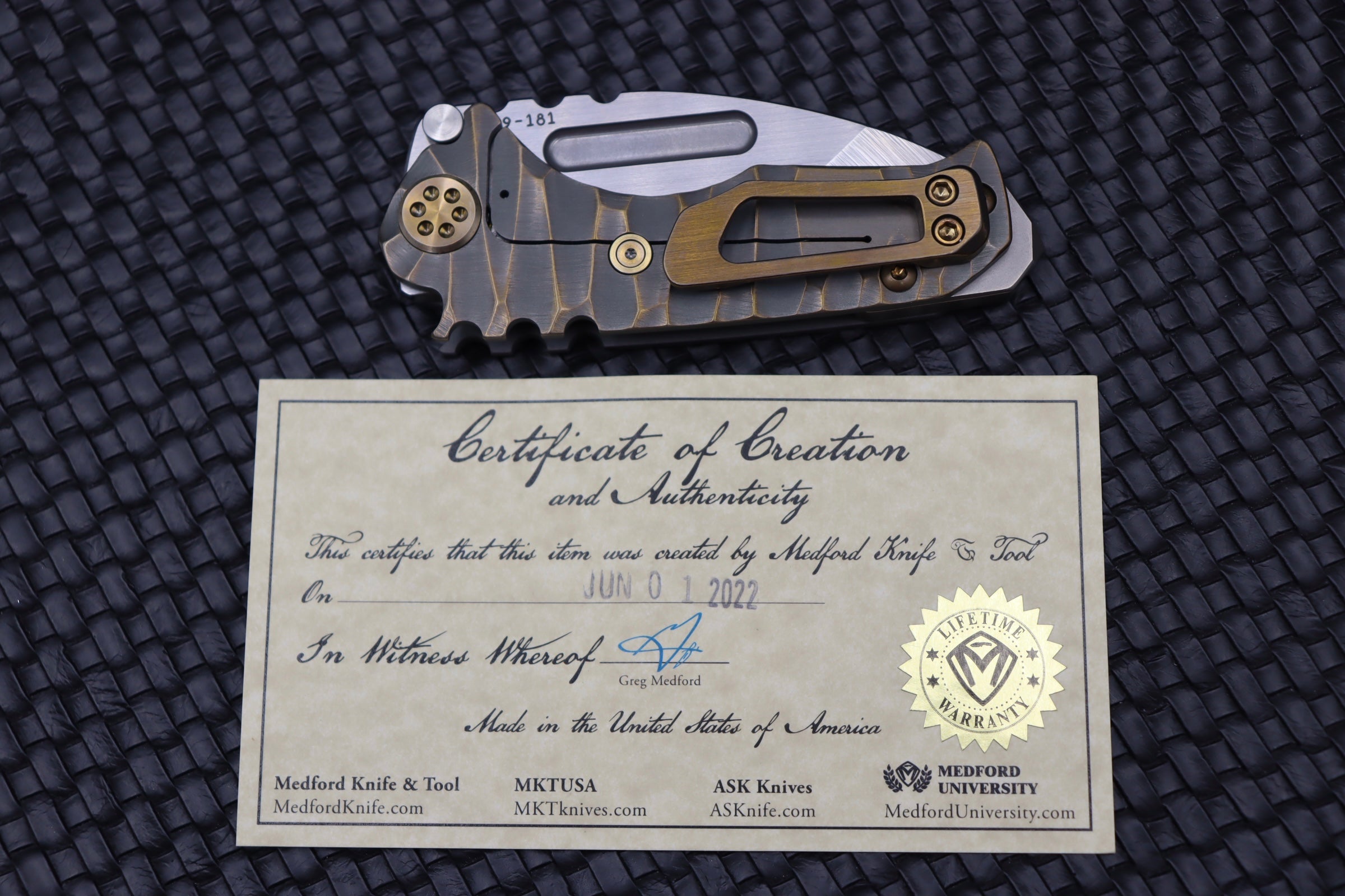 Medford Micro Praetorian T - Premium Compact Tactical Knife with Bronze Accents