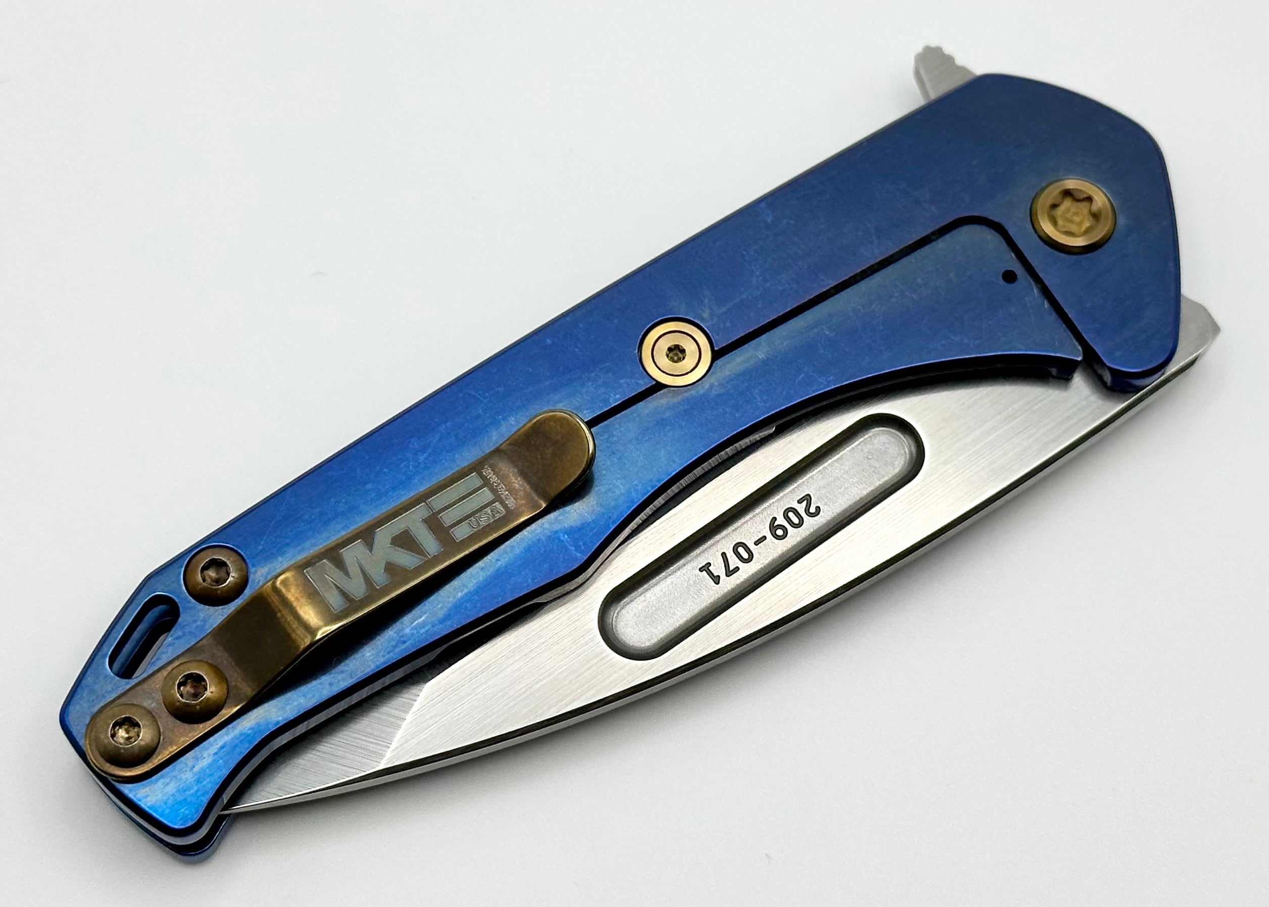 Medford Praetorian Slim Flipper Knife - Premium S35VN Tanto Blade & Blue Titanium Handles