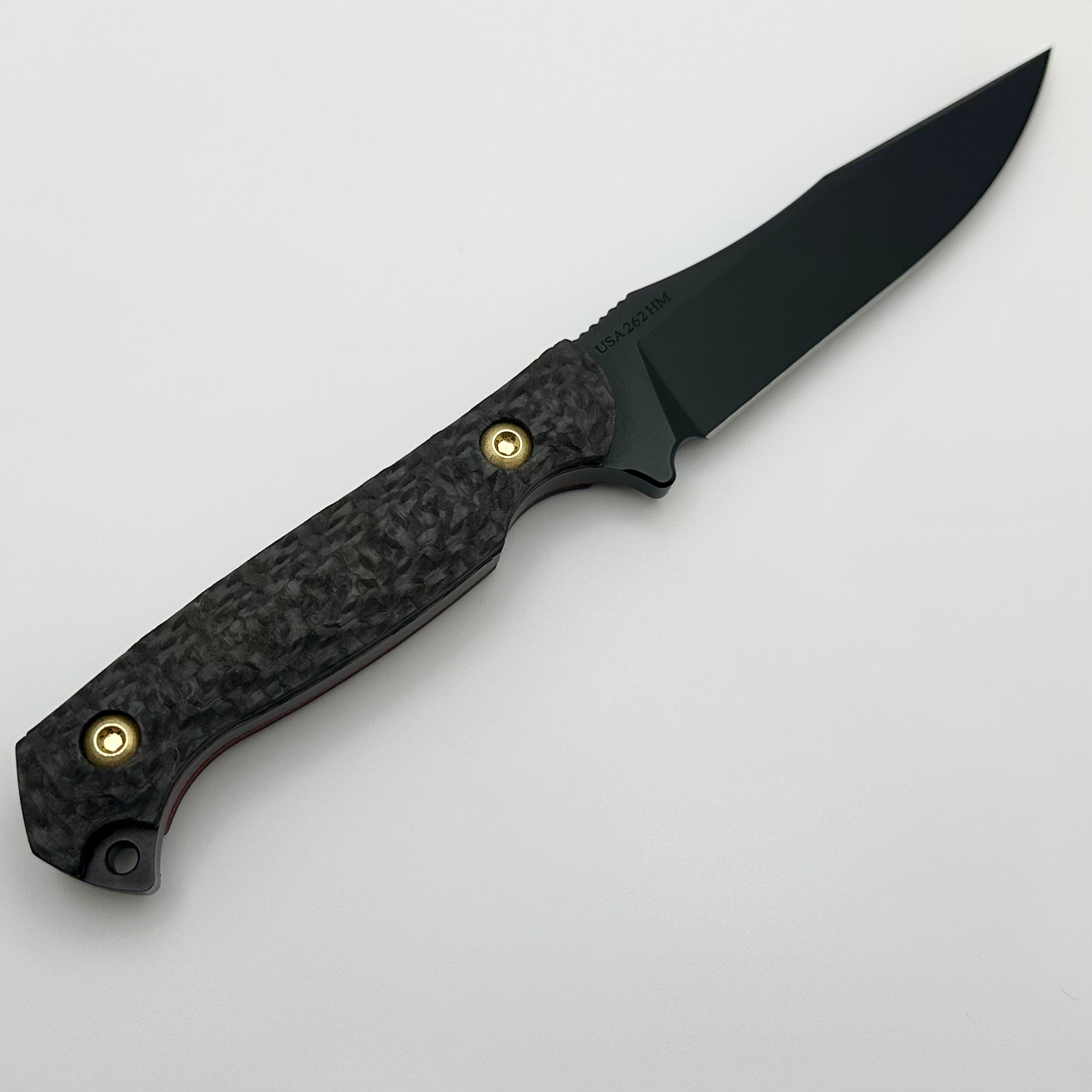 Toor Knives Krypteia S Premium Fixed Blade - Carbon Fiber & Red G-10 with Black M4 Steel