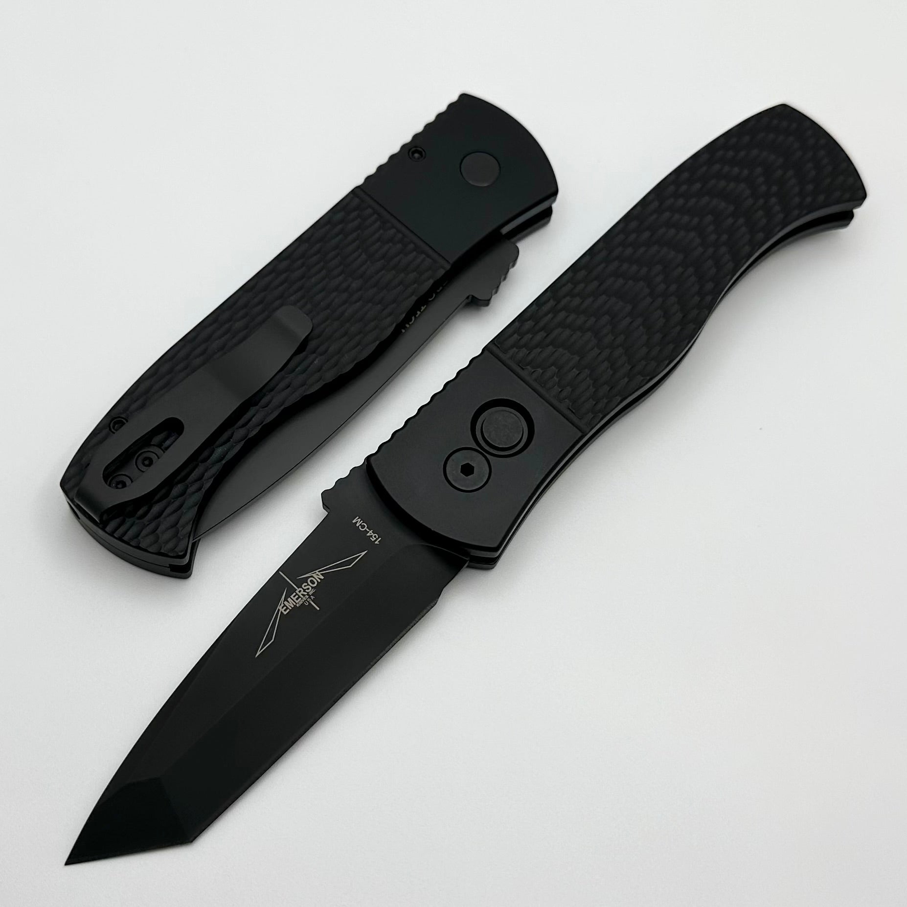 Pro-Tech Emerson CQC7 Auto Tactical Knife - Premium DLC Tanto Blade & Textured Black Handle