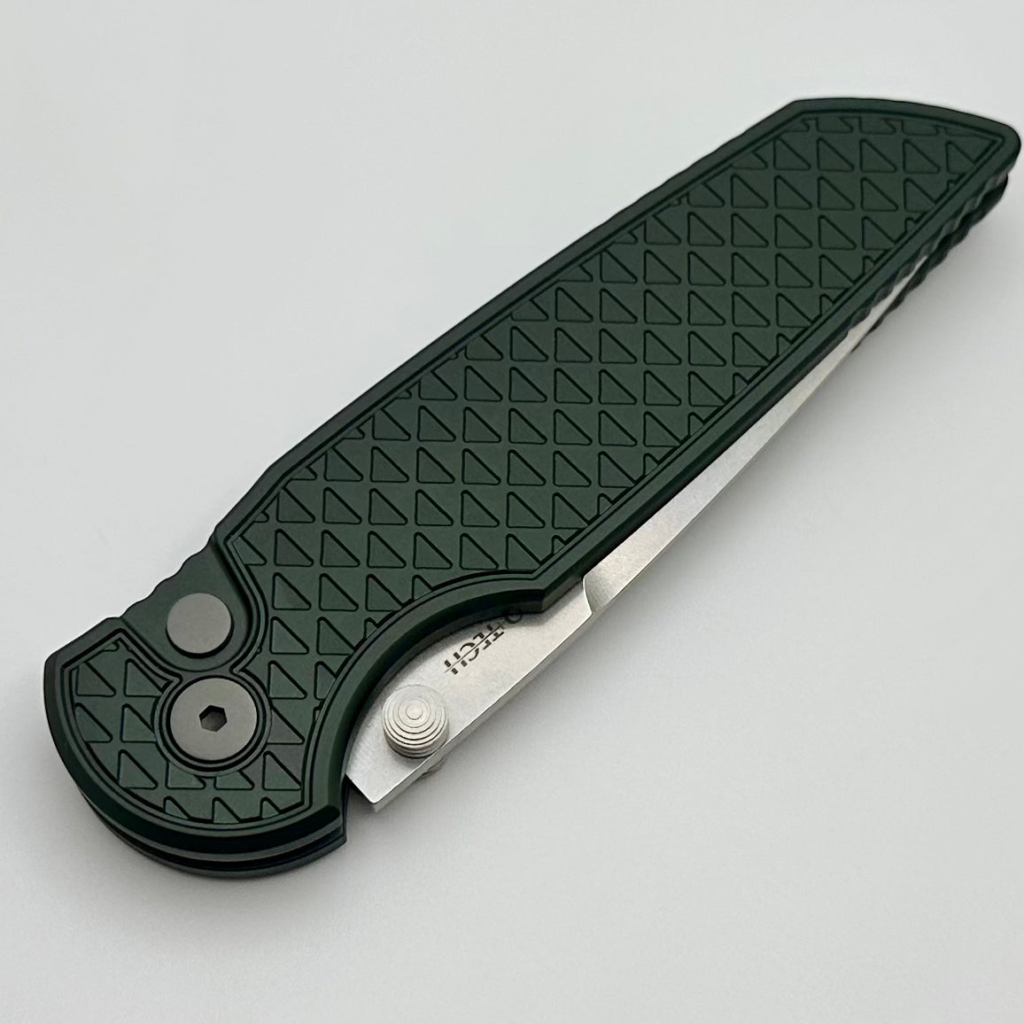 Pro-Tech TR-3 Integrity Manual Folding Knife - Premium Green Aluminum Handle with Stonewash S35VN Blade