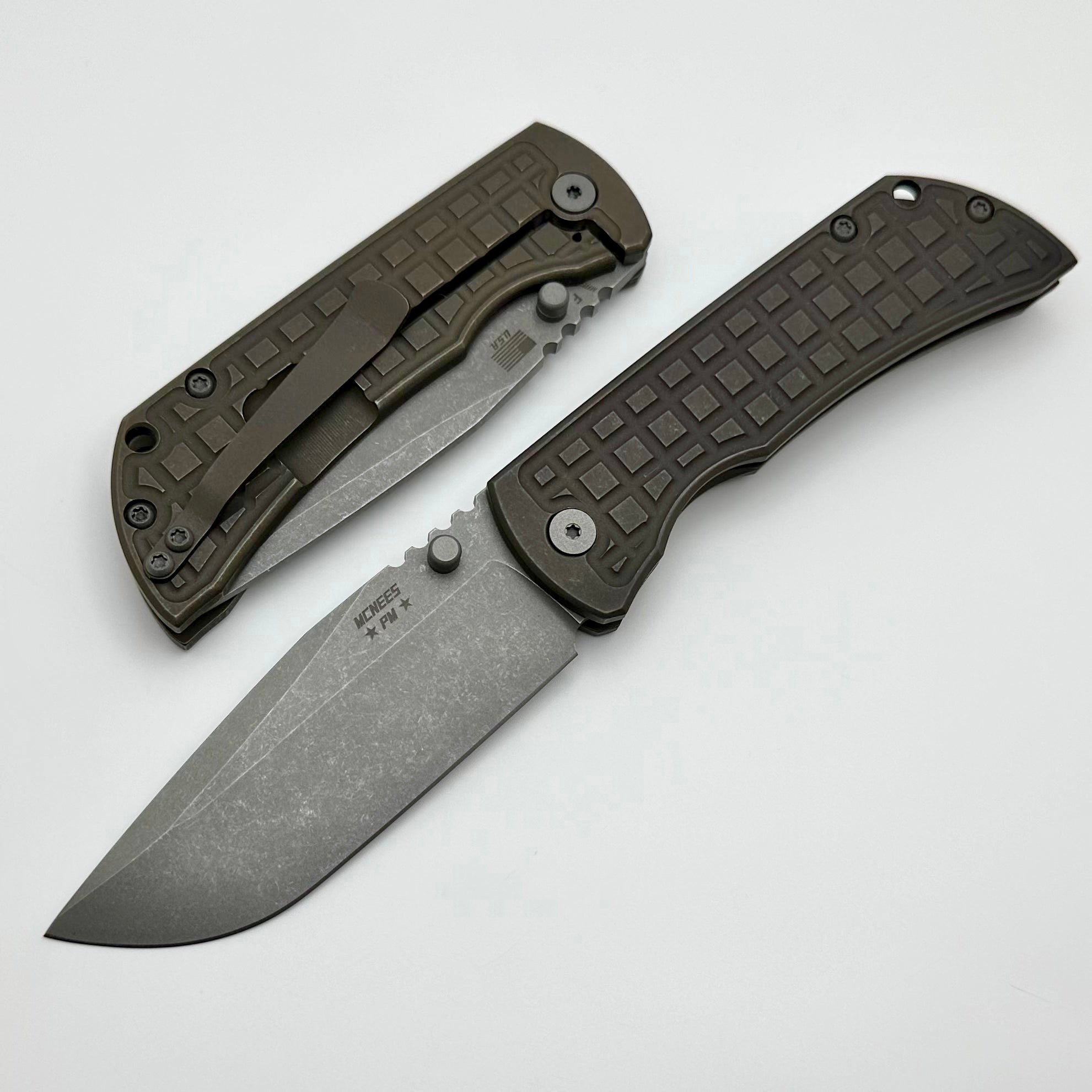 McNees Ultimate Machined Mac 2 3.5 Gen 2 F Atomic Bronze Frag Knife with MagnaCut Steel