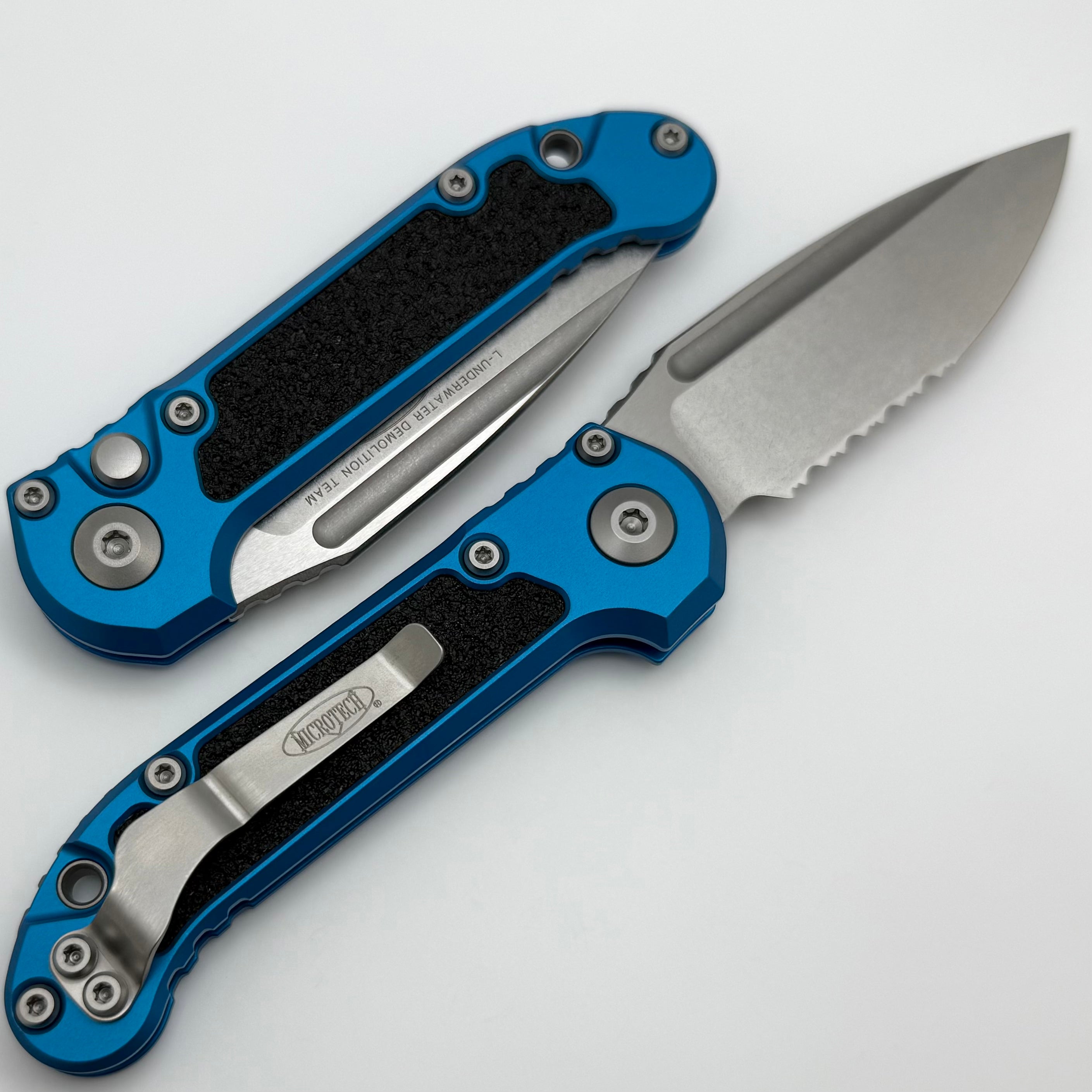 Microtech LUDT Gen III Premium Tactical Knife - Blue Aluminum Handle