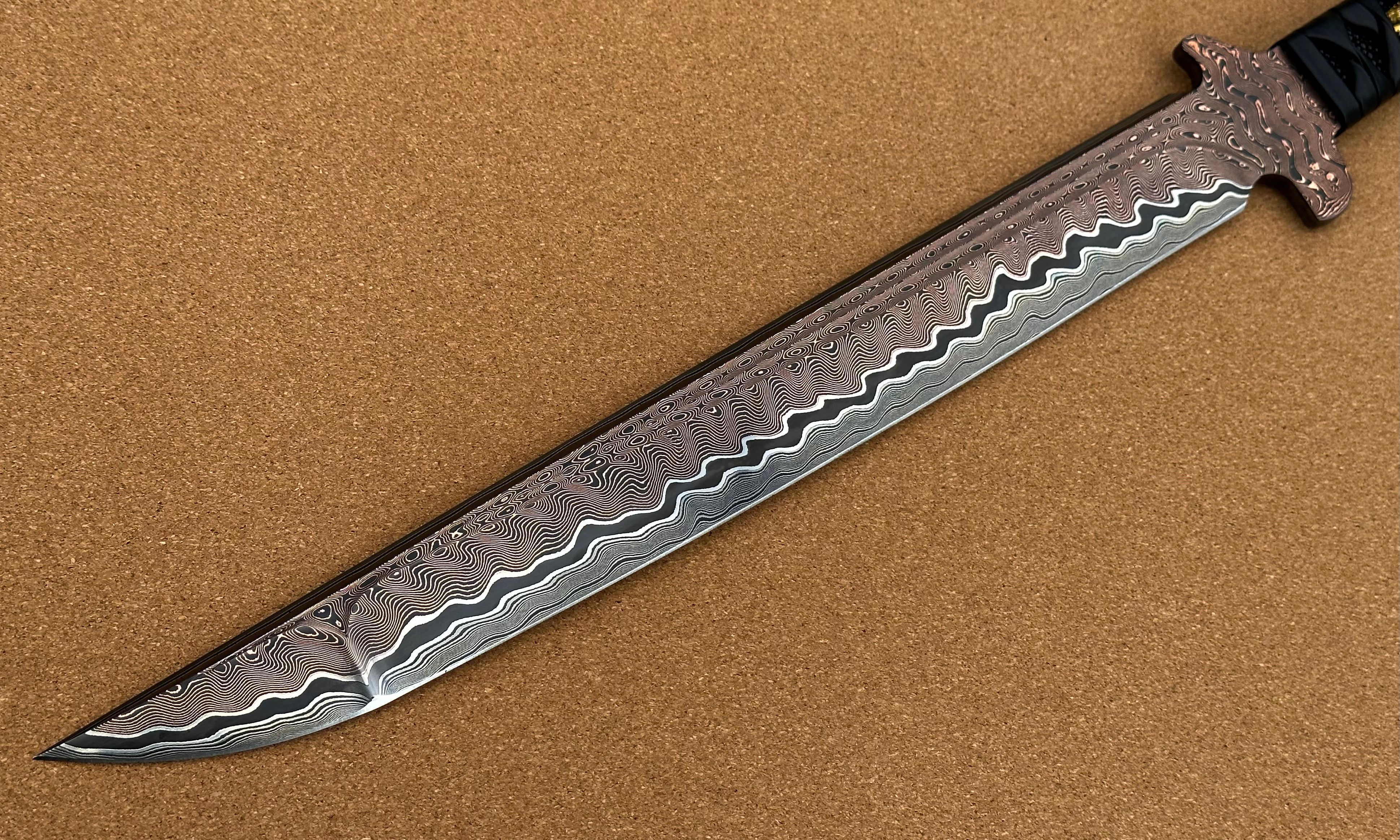 Marfione Custom x JB Blades Ultimate Combat Wakizashi - Premium Damascus Blade & EDO Japan Dragon Handle