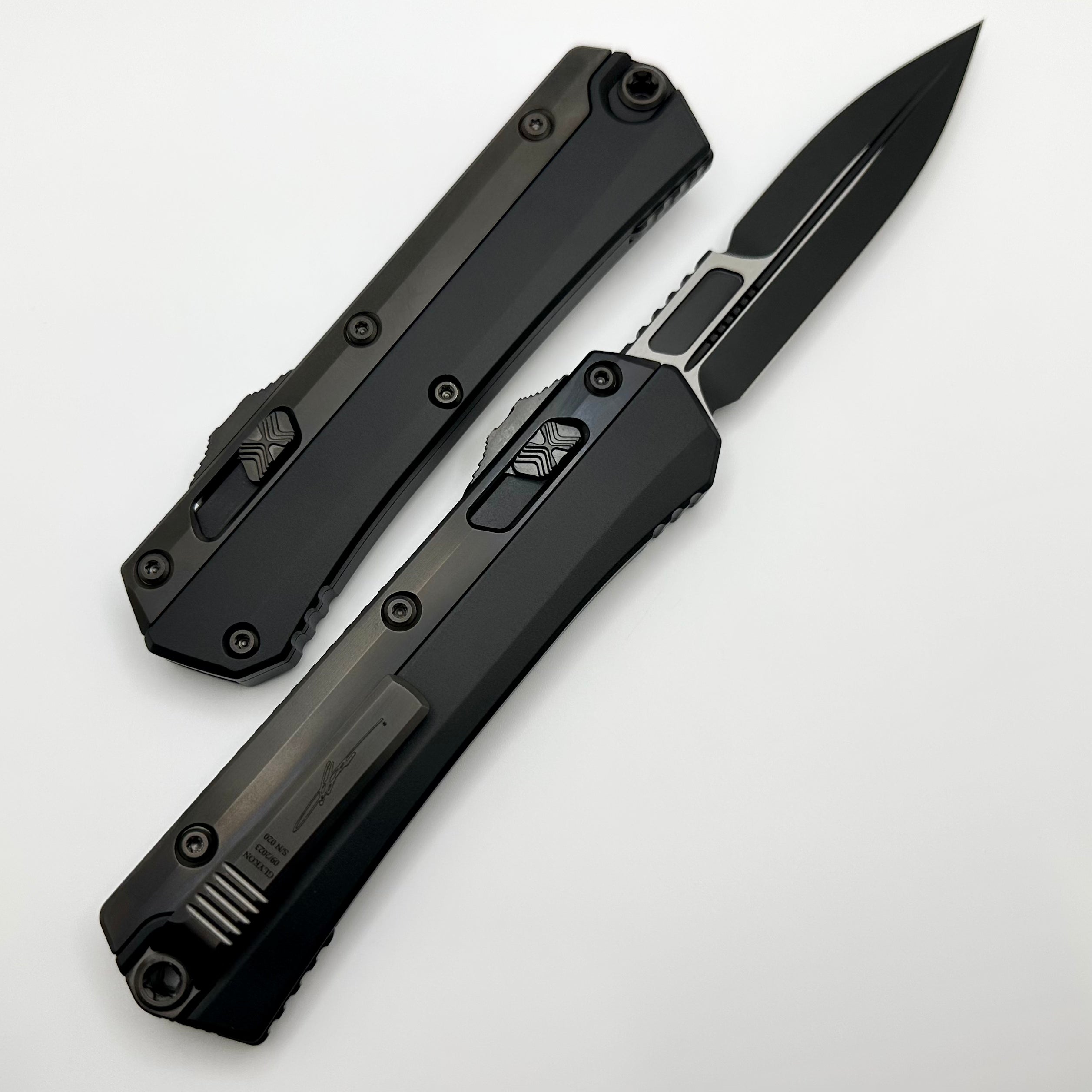 Microtech Glykon Shadow DLC Two-Tone Bayonet | Premium Signature Series | Limited Edition