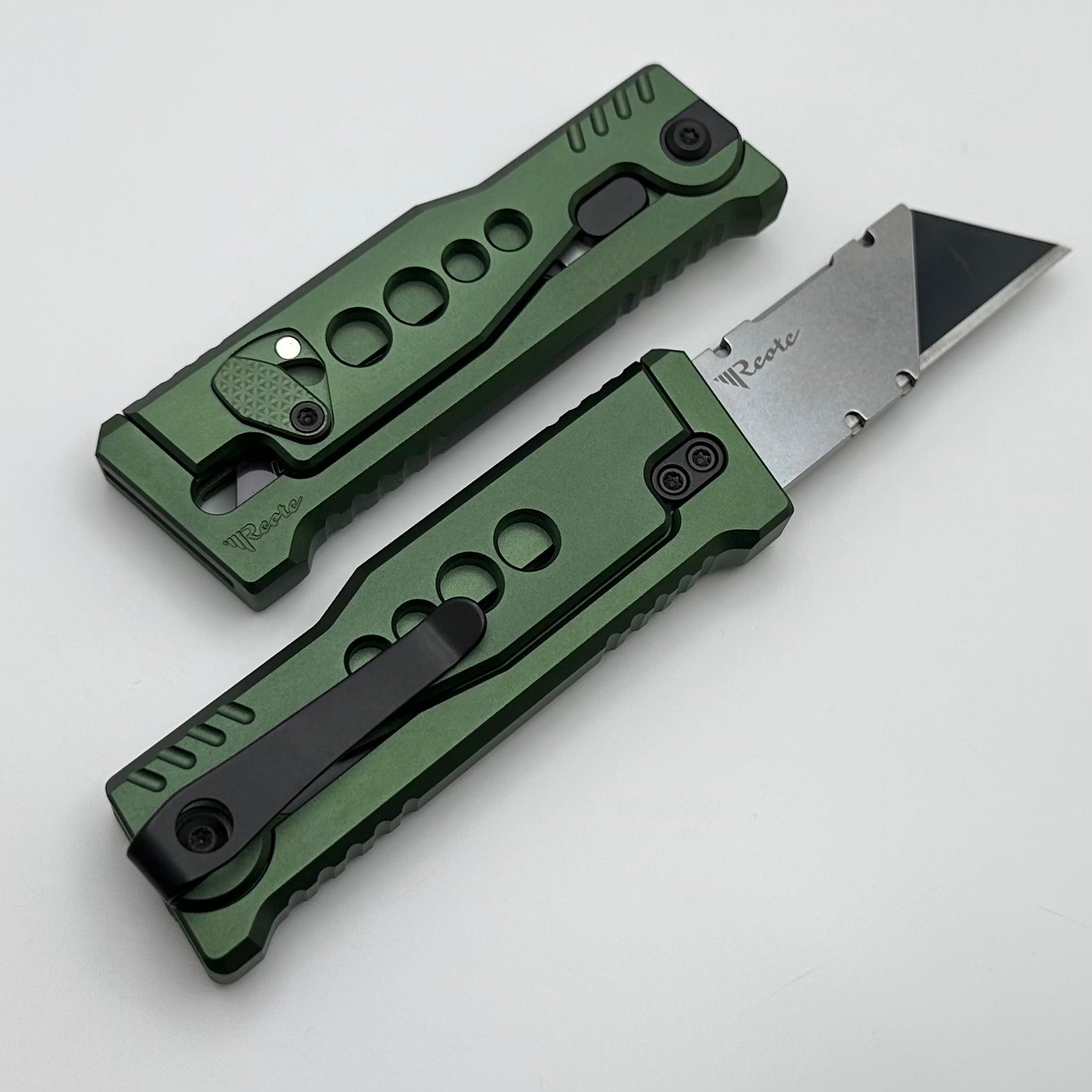 Reate EXO-U Ultimate Utility Knife with Green Aluminum Handle