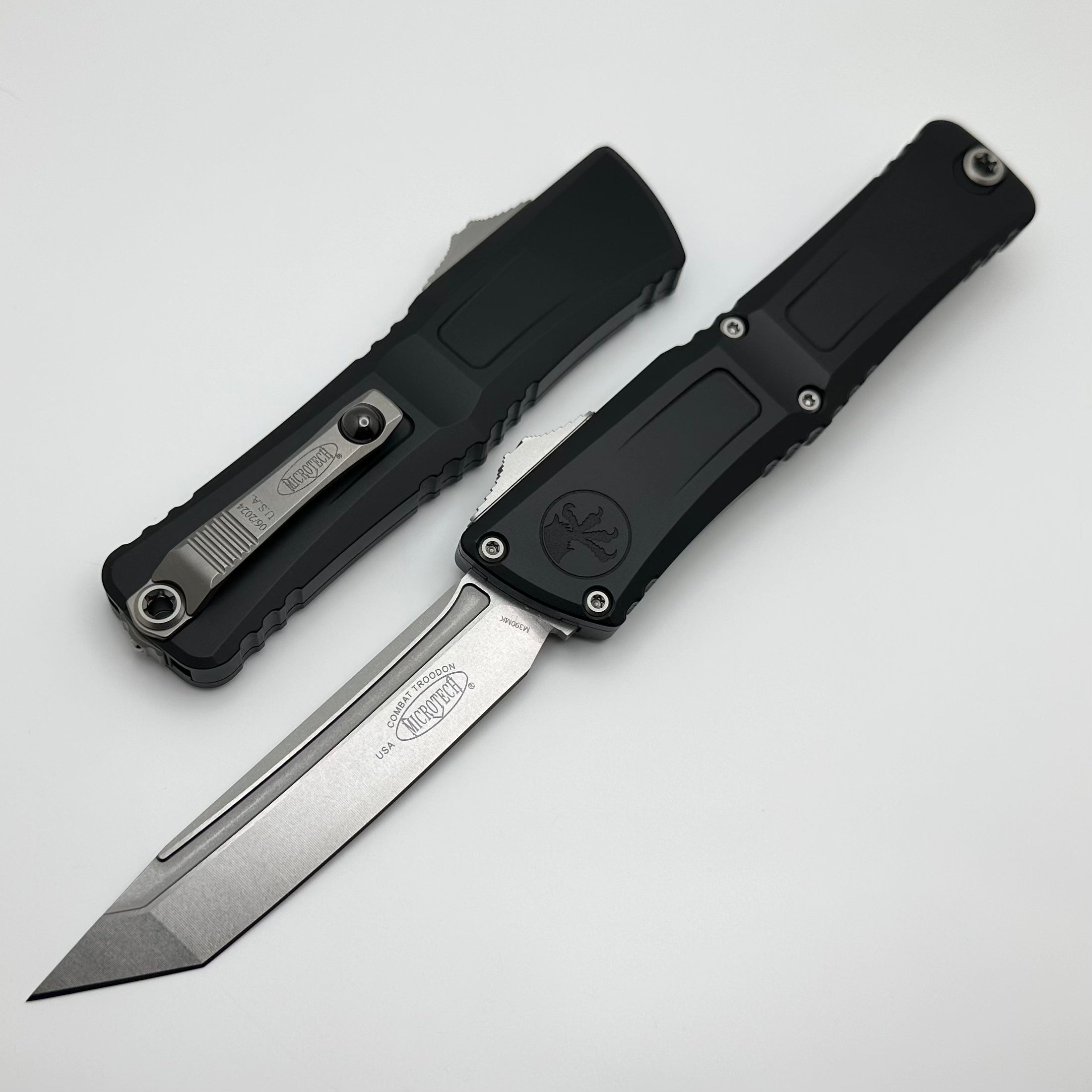 Microtech Ultimate Combat Troodon Gen III Tanto Knife - Premium Black Aluminum Handle