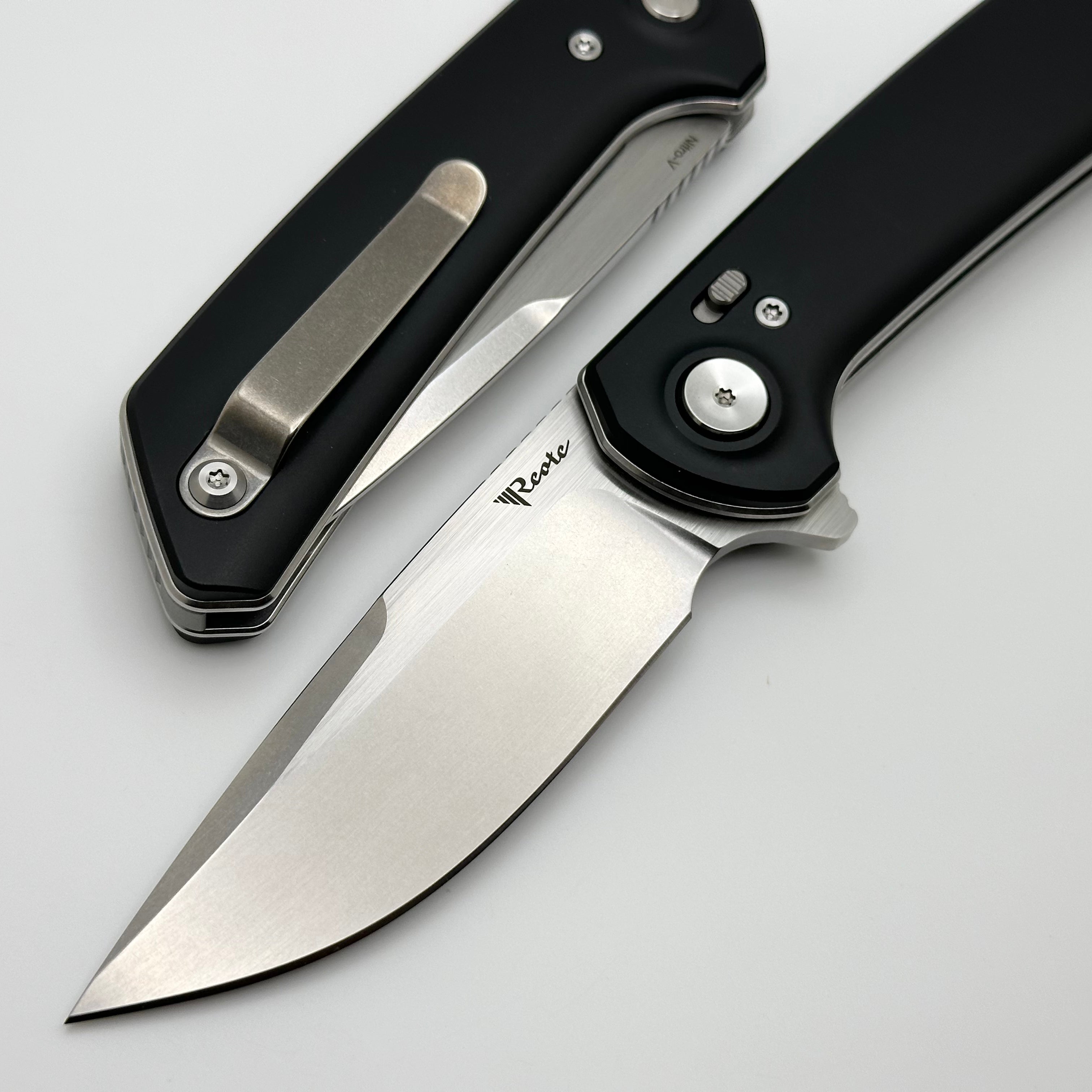 Reate Knives PL-XF Premium Folding Knife - Black Aluminum & Nitro-V Steel