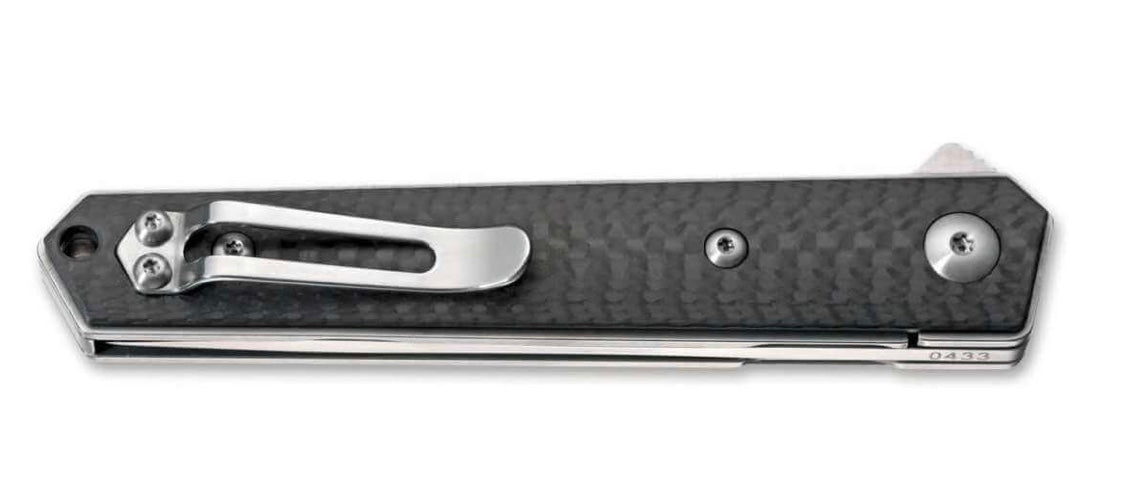 Boker Mini Kwaiken Flipper Linerlock Carbon Fiber & D2 BO256 - Premium Compact Tactical Knife