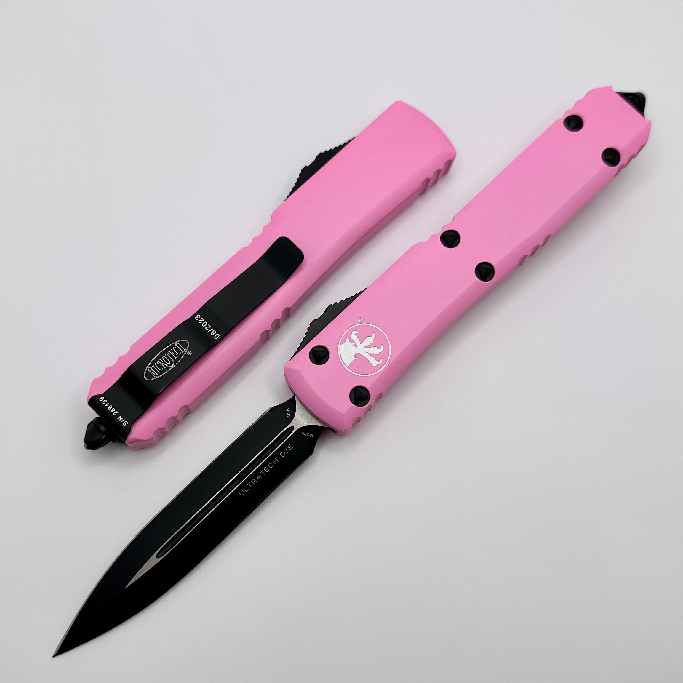 Microtech Ultratech D/E Black & Blasted Pink Premium Tactical Knife