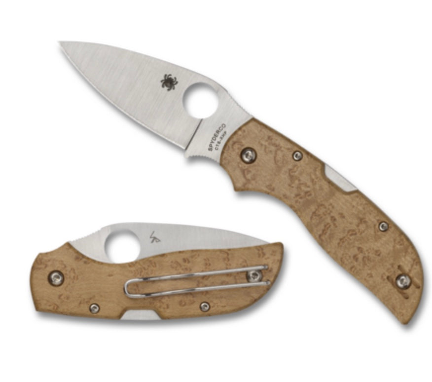 Premium Spyderco Chaparral Birdseye Maple Folding Knife with CTS-XHP Steel