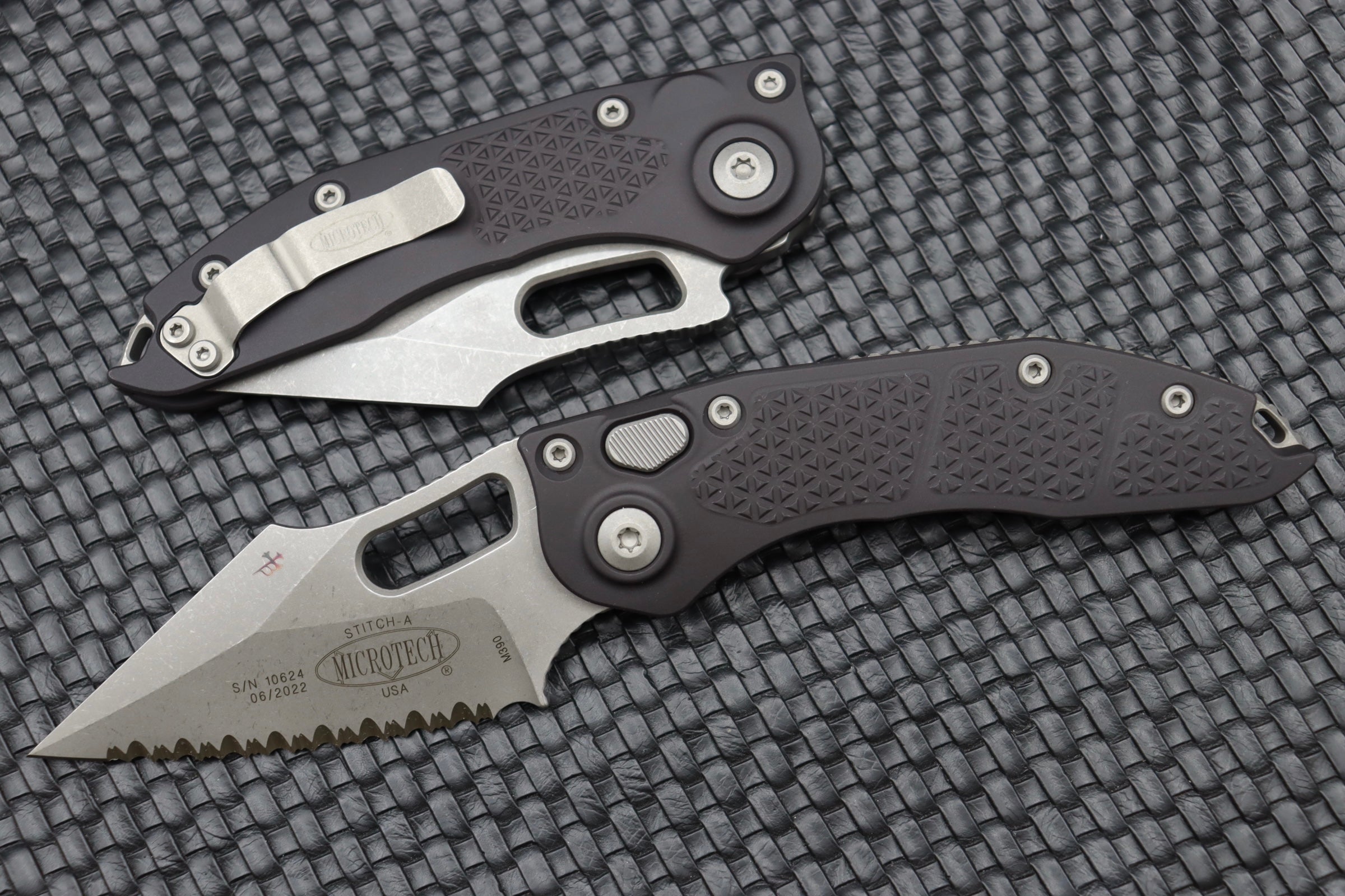 Microtech Borka Stitch Fully Serrated Apocalyptic Standard 169-12AP - Premium Tactical Knife