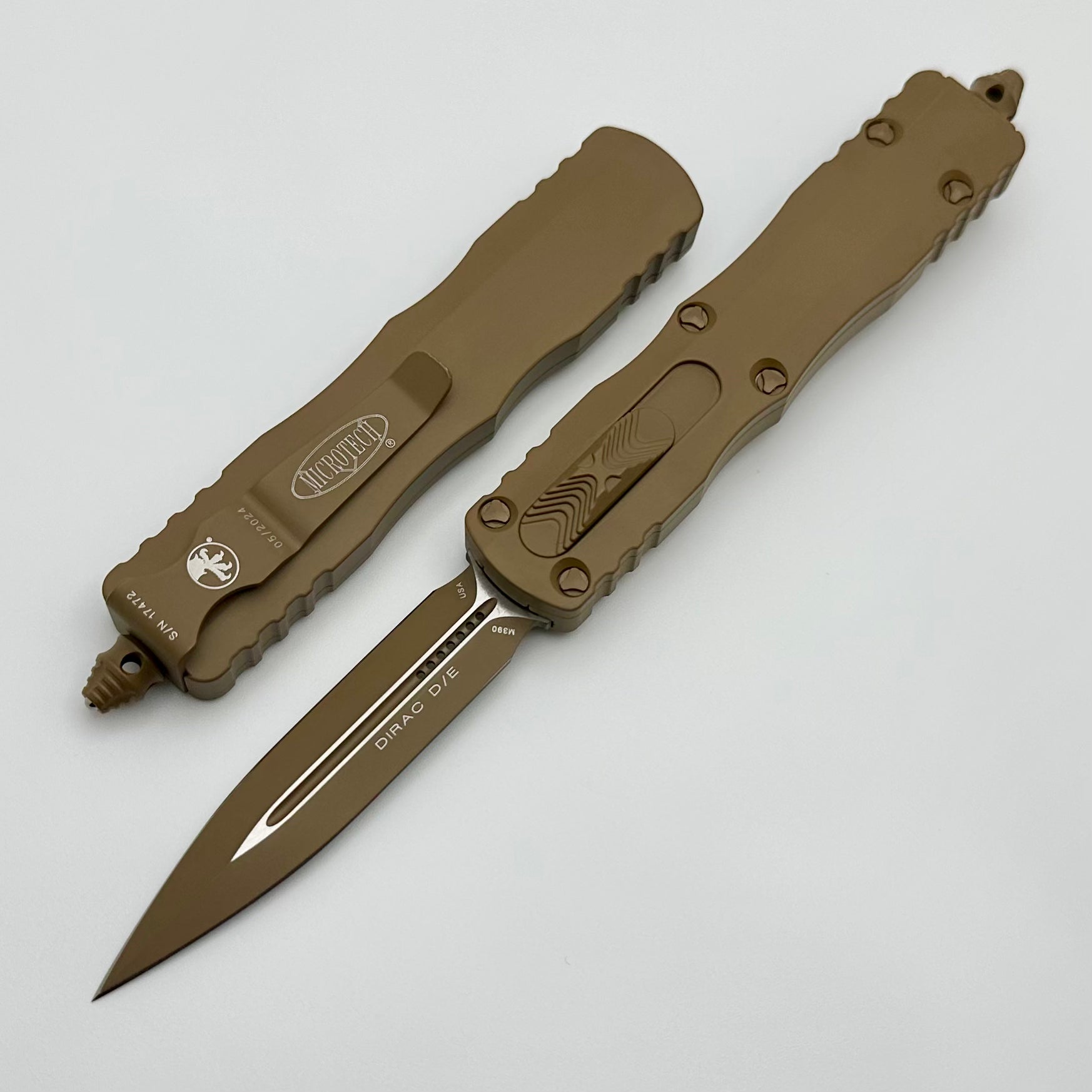 Microtech Dirac Cerakote Tan Double Edge Ultimate EDC Knife