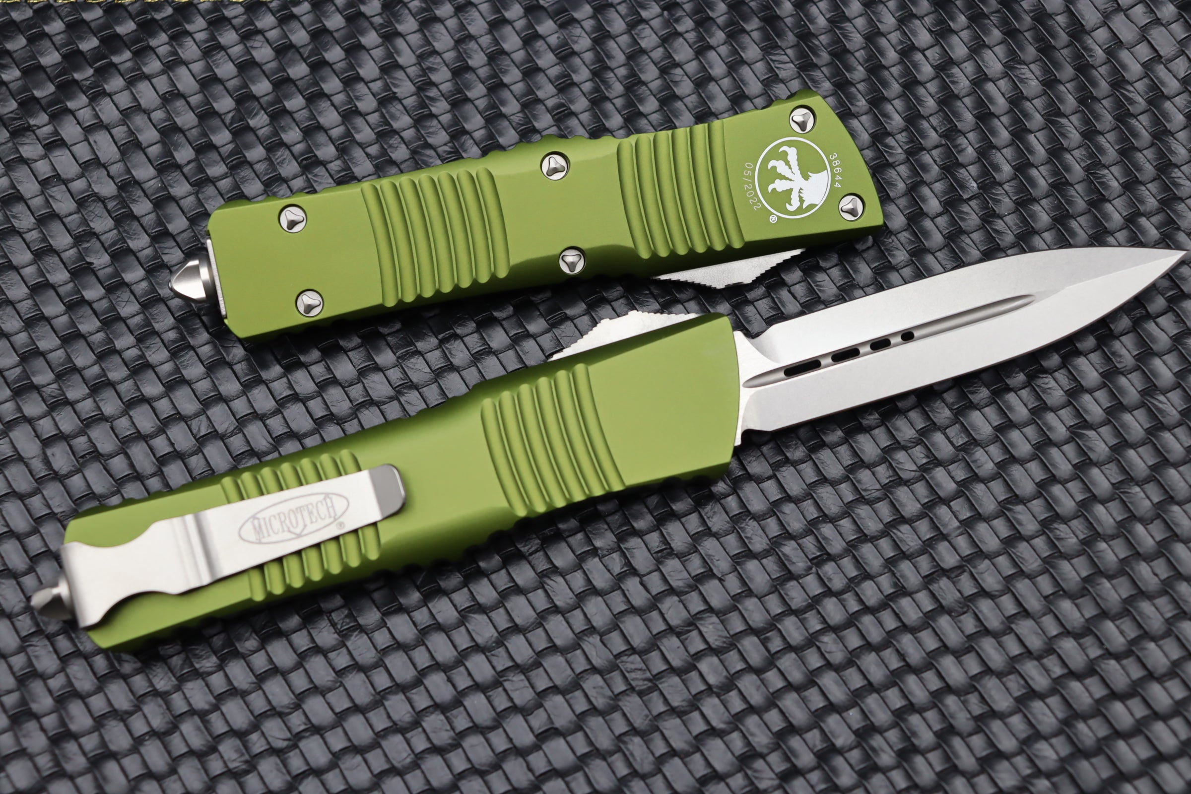 Microtech Combat Troodon OD Green - Ultimate Tactical OTF Knife with Double Edge Stonewash