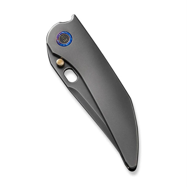 Premium WE Knife Attor: Polished Gray Titanium Integral Handle with 20CV Blade