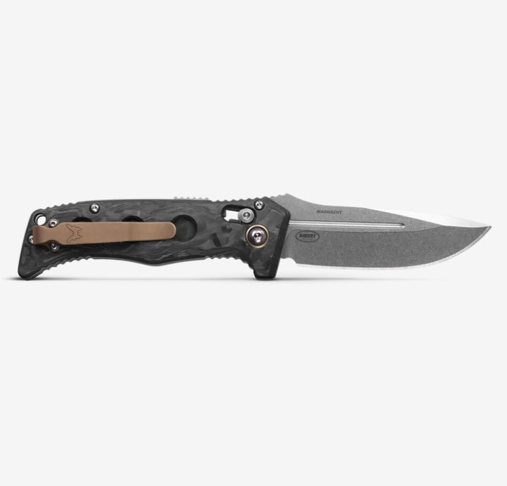 Benchmade Premium Mini Auto Adamas: Marbled Carbon Fiber & MagnaCut 2730-03