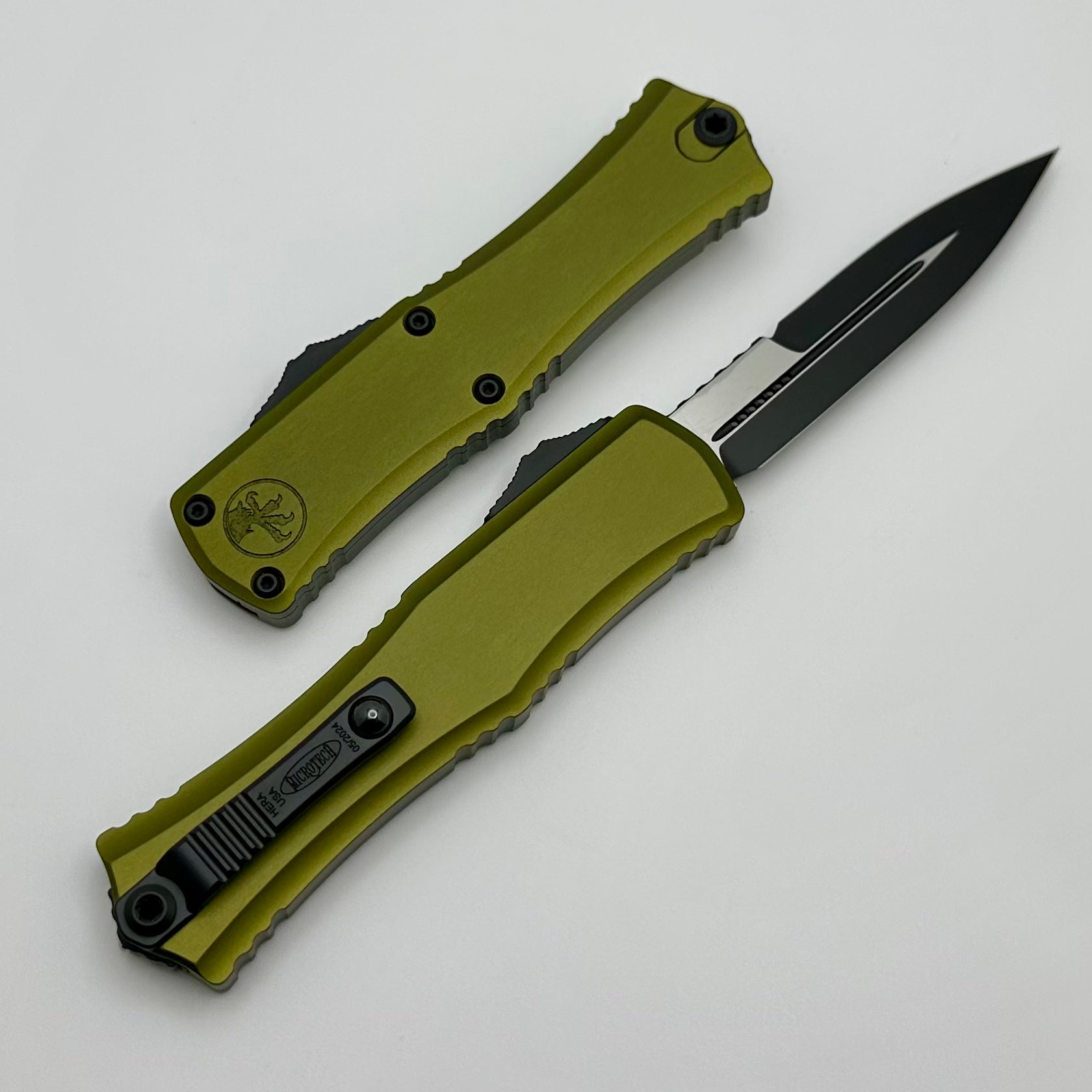 Premium Microtech Mini Hera EDC Knife - OD Green, M390MK Steel, Ultra-Smooth OTF Action