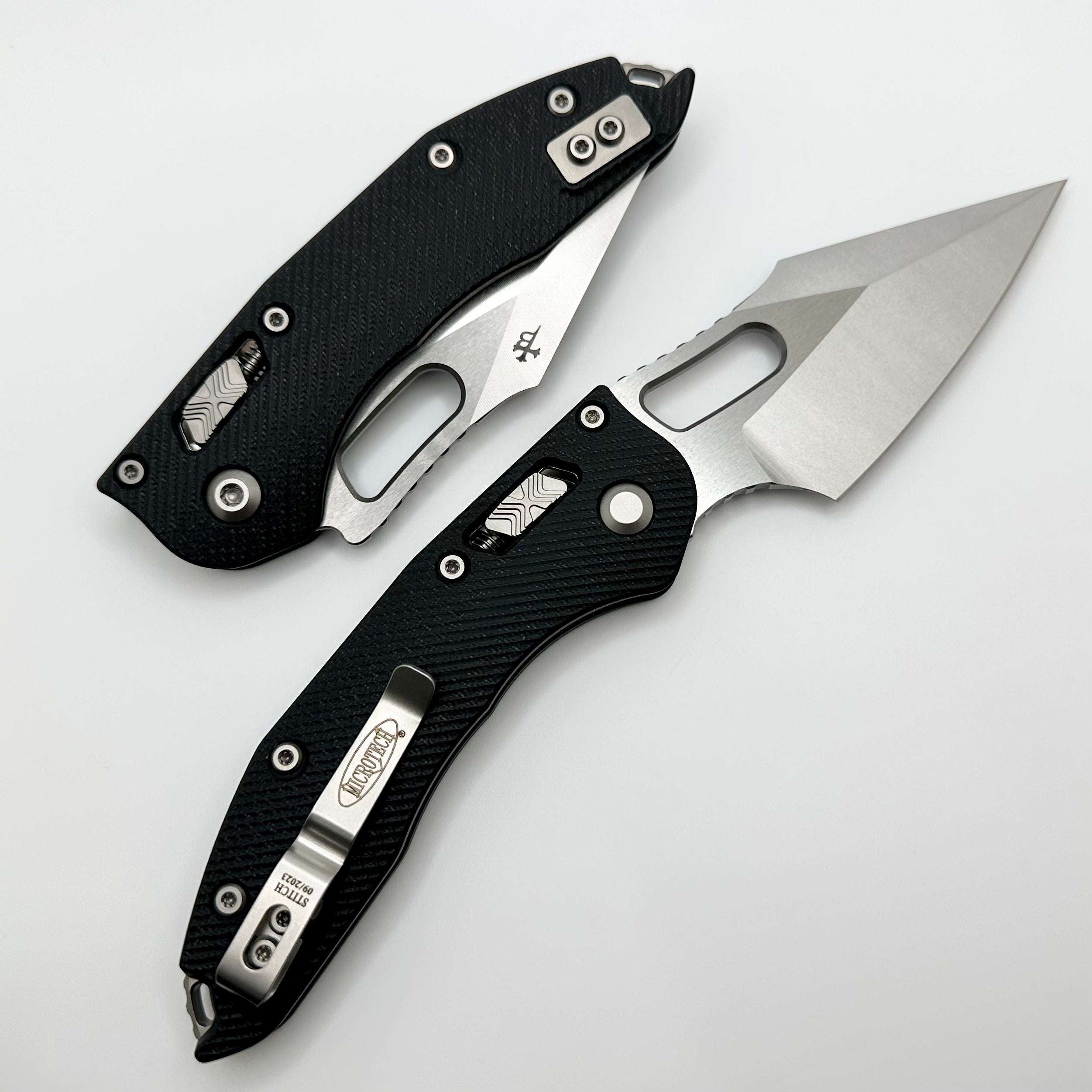 Premium Microtech Stitch RAM LOK Manual Knife - Black G-10 & M390MK Blade