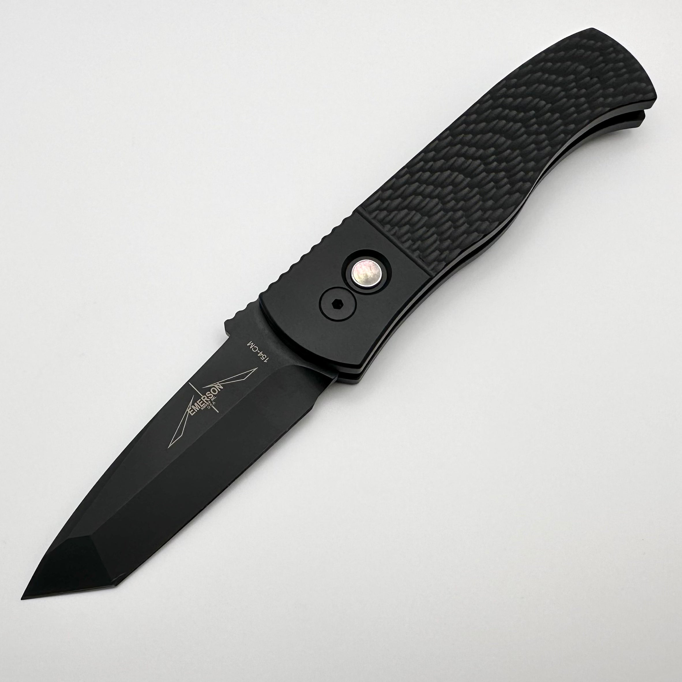 Pro-Tech Emerson CQC7 Tanto Tactical Knife - Black Textured Handle & DLC Blade (Blade West 2023 Limited Edition)