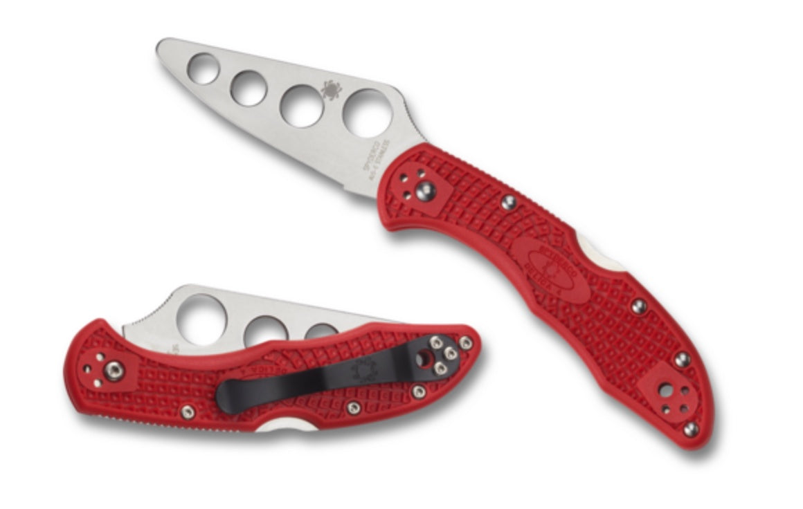 Spyderco Delica 4 Trainer - Premium FRN Red Handle & AUS-6 Steel