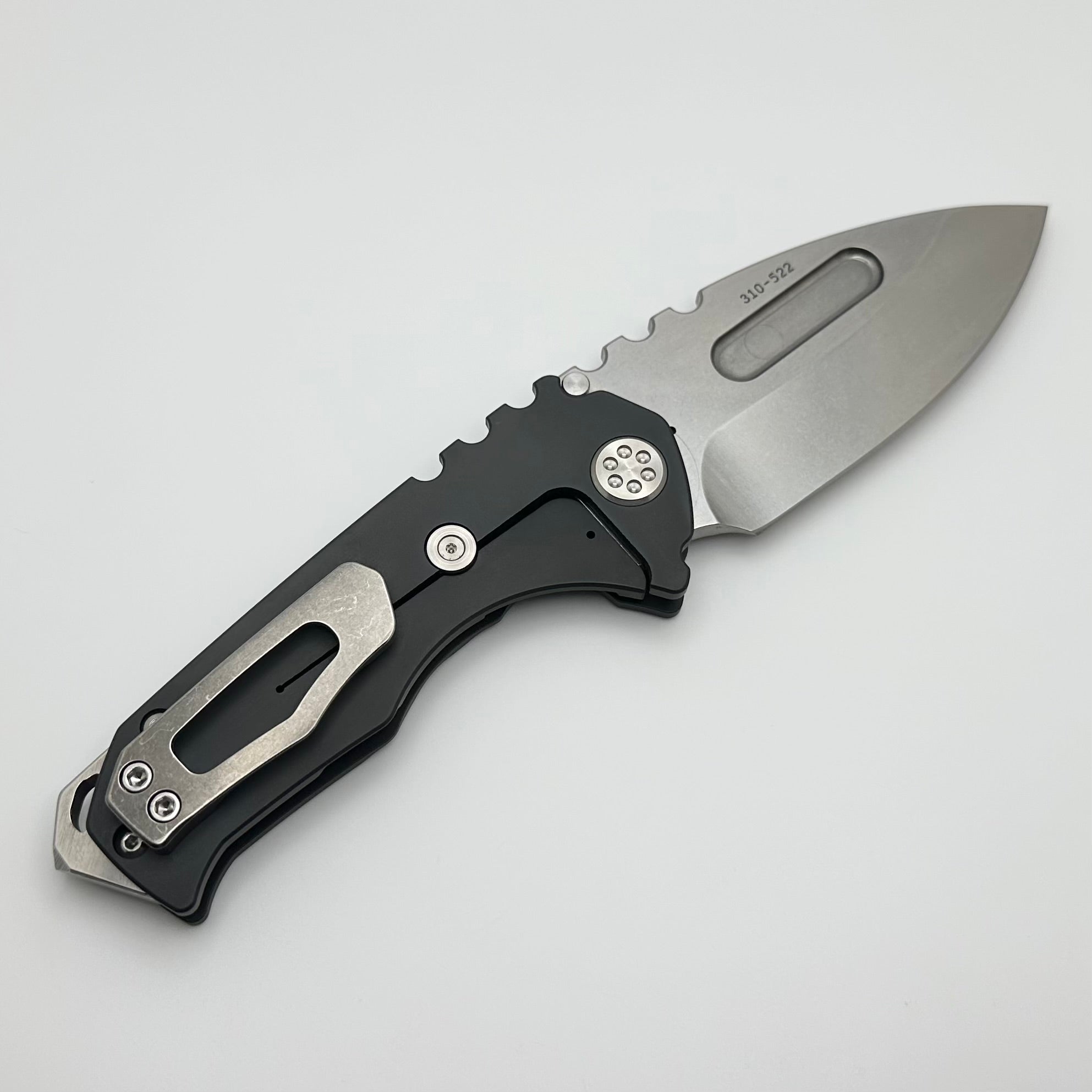 Medford Praetorian Genesis T DLC Handles - Premium Tumbled Polished S45VN Drop Point Knife