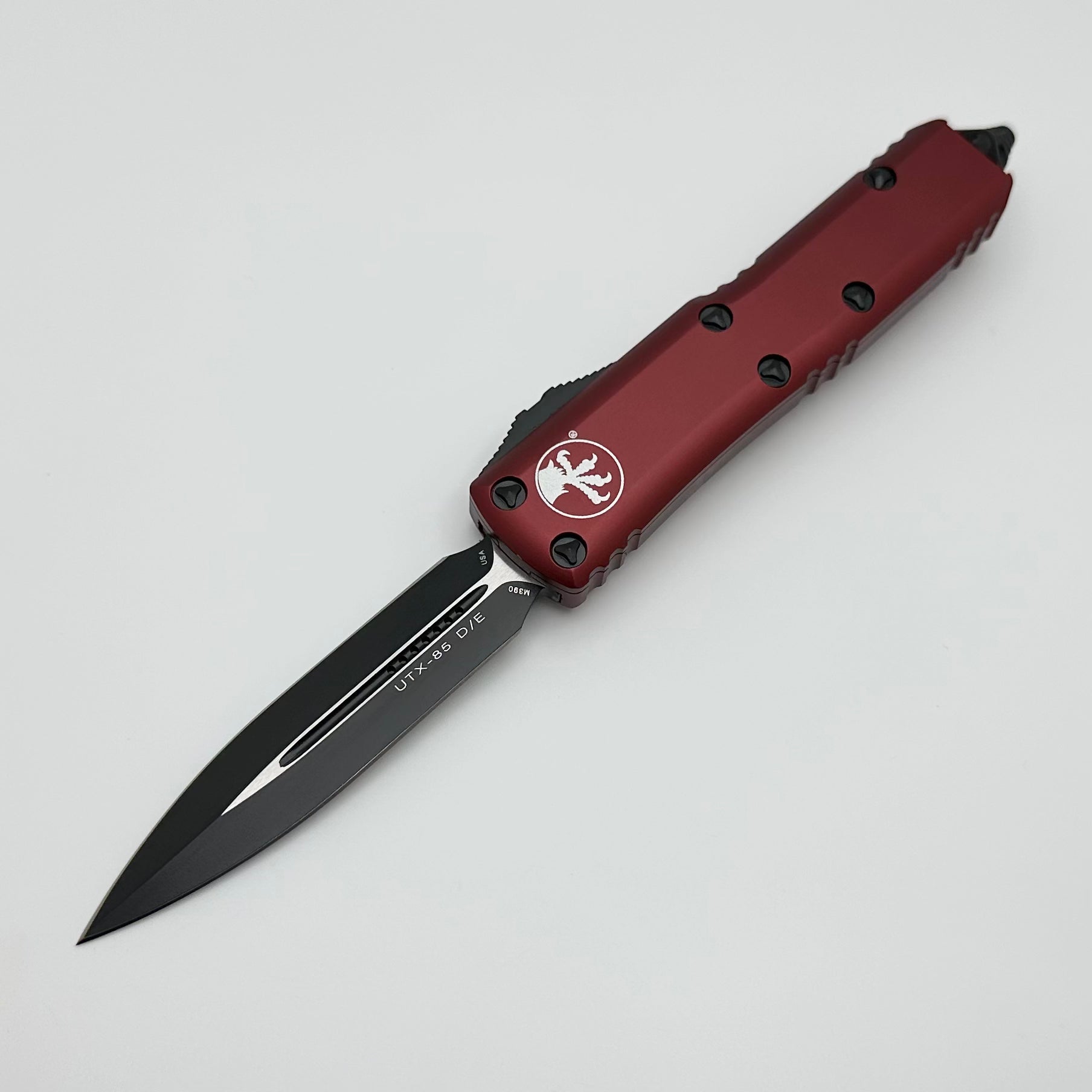 Microtech UTX-85 Premium Double Edge Tactical Knife - Black & Merlot