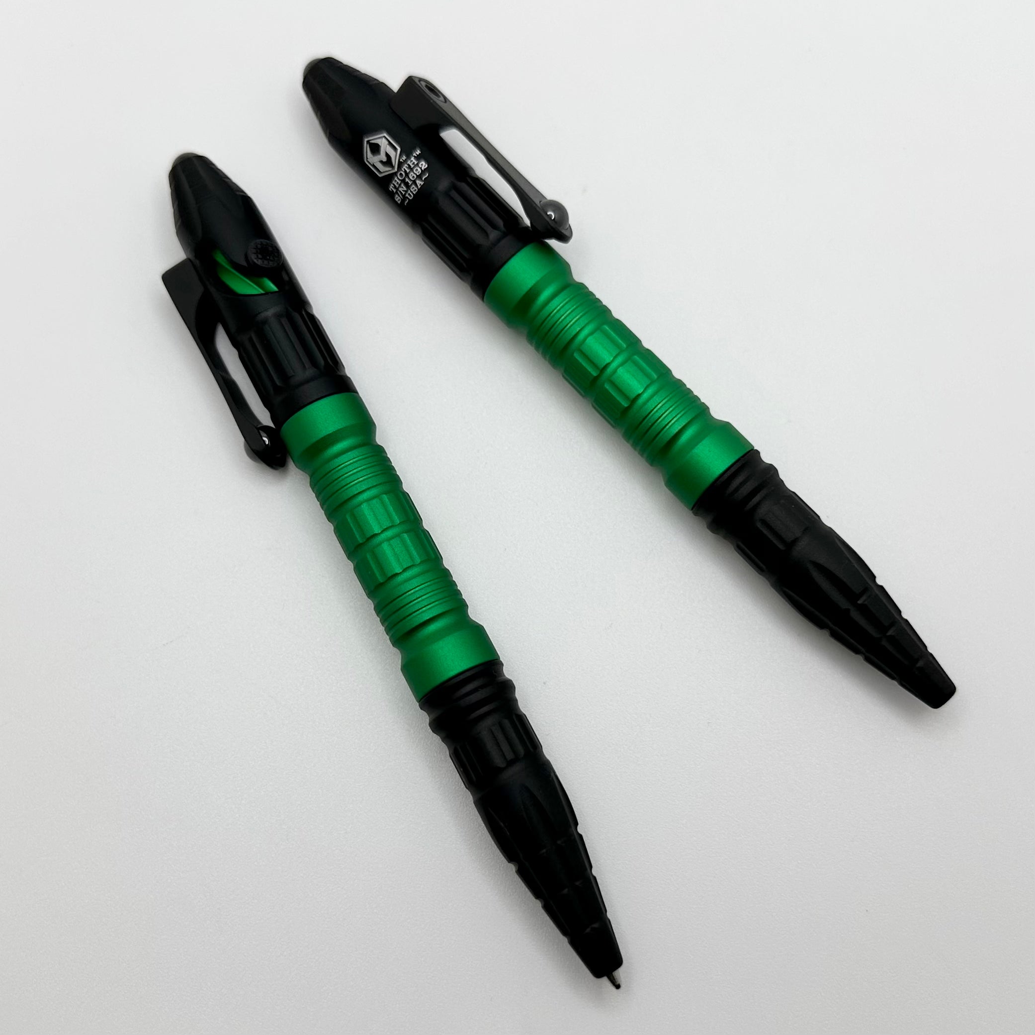 Premium Heretic Knives Thoth Pen - Toxic Green & Black Aluminum Edition