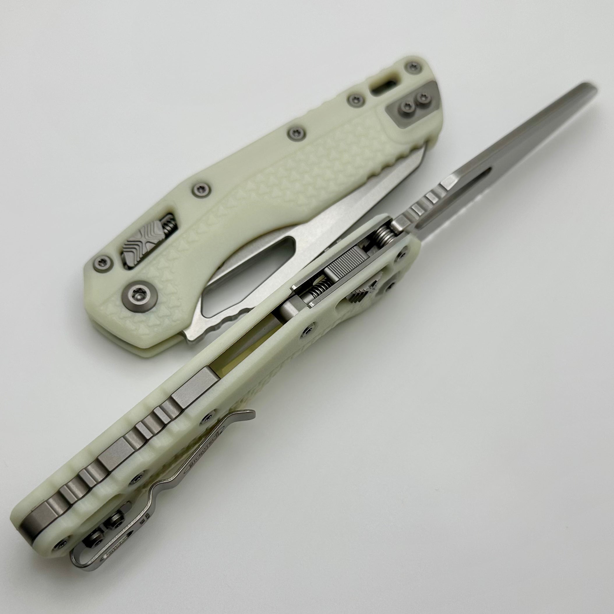 Microtech MSI RAM LOK Folding Knife - Premium White Polymer & Stonewash Blade