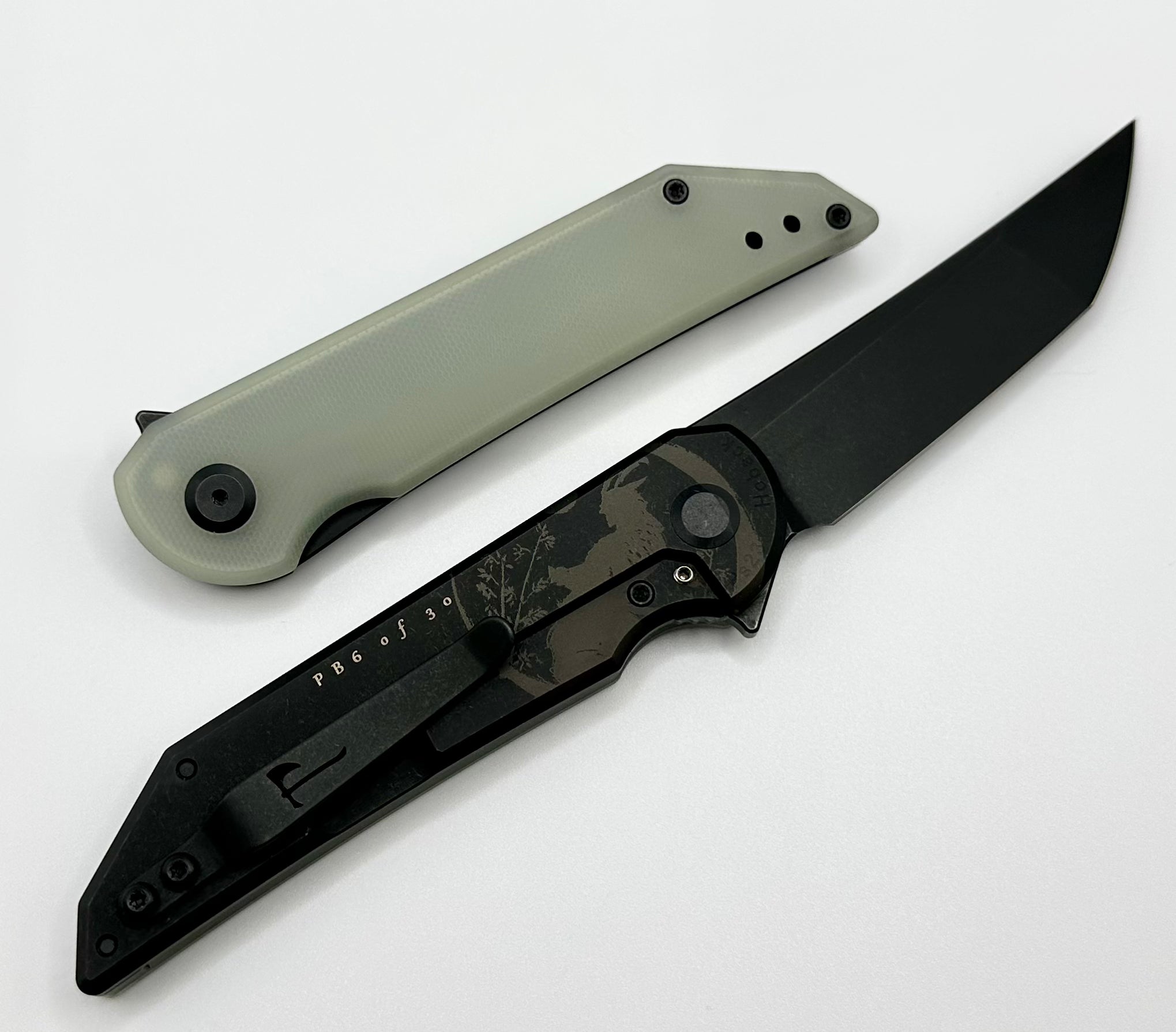 Jake Hoback Radford Pro-Back Ultimate EDC Knife - Jade G-10 & DLC Titanium with CPM-20CV Blade