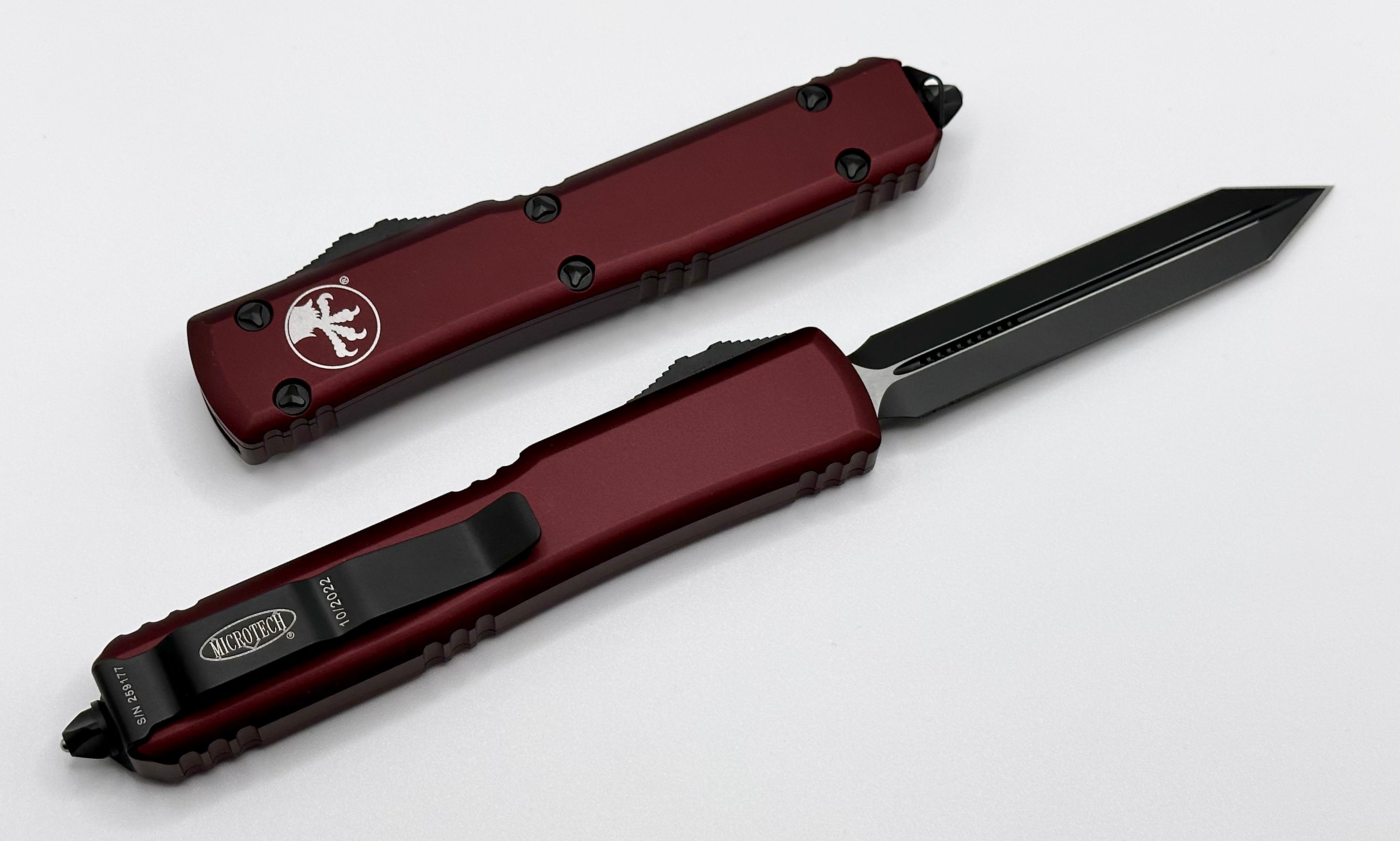 Microtech Ultratech Spartan Premium OTF Knife - Merlot & Black