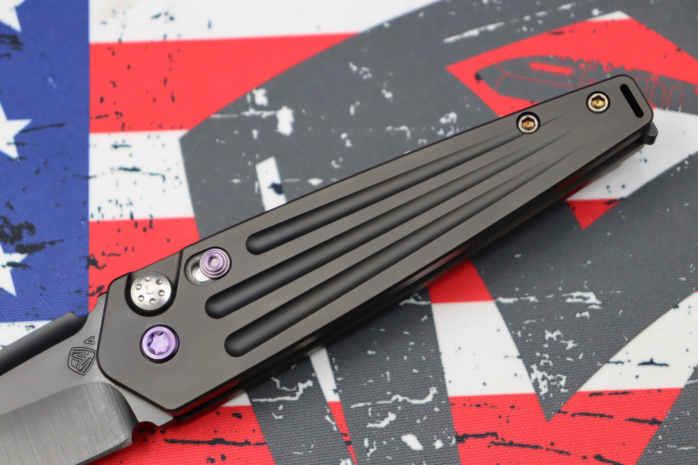 Medford Knife Nosferatu Auto PVD - Premium Tactical EDC with Violet Hardware & S45VN Blade