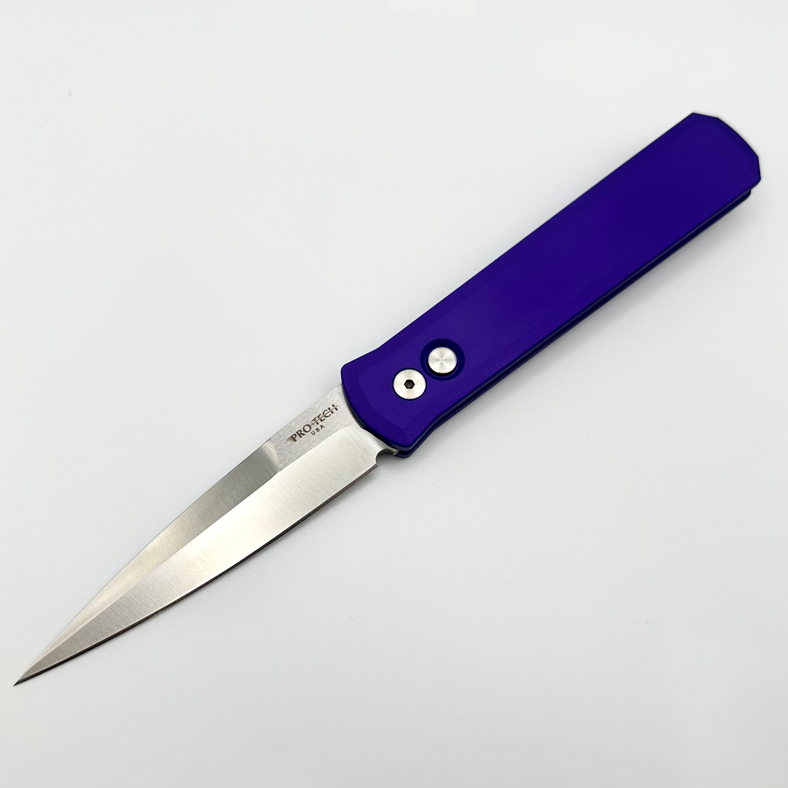 Pro-Tech Godfather Automatic Knife - Premium Purple Handle & Satin 154-CM Blade