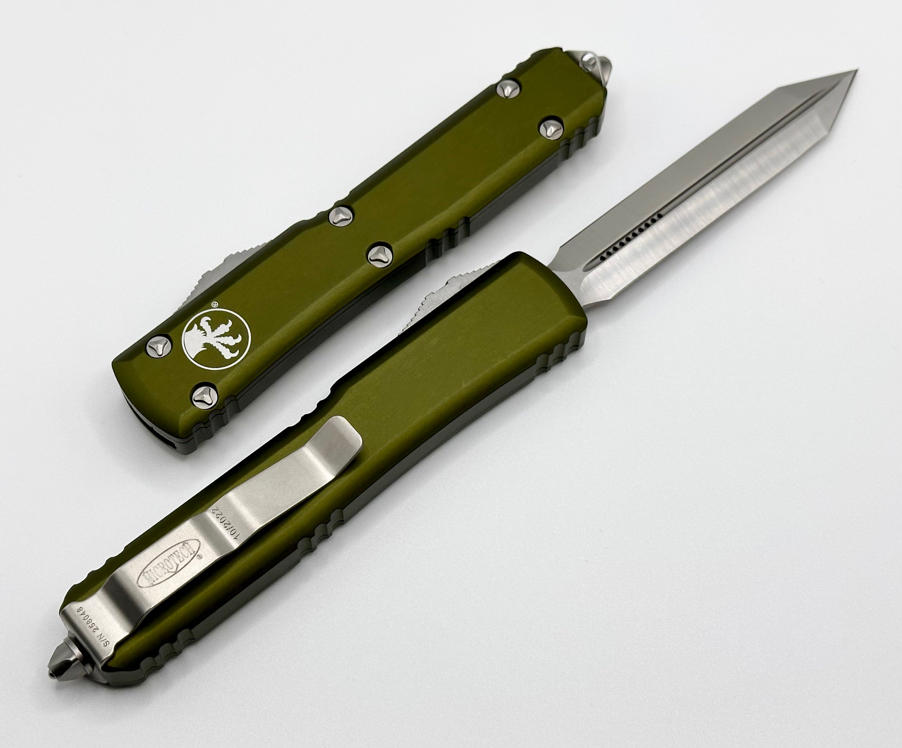 Premium Microtech Ultratech Spartan Satin & OD Green Tactical Knife