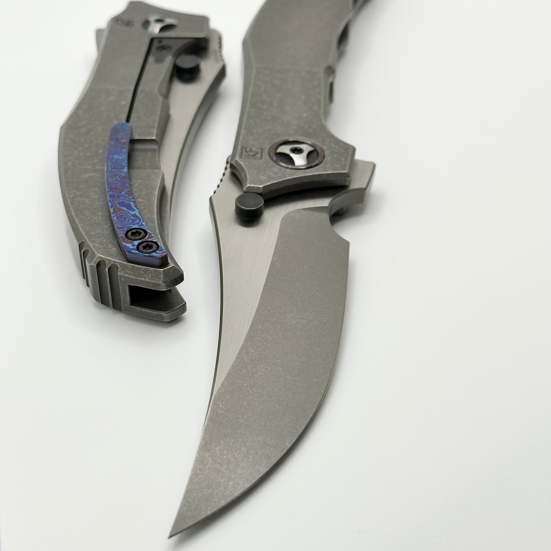 Premium Titanium Persian Folding Knife by Custom Knife Factory & Peter Rassenti