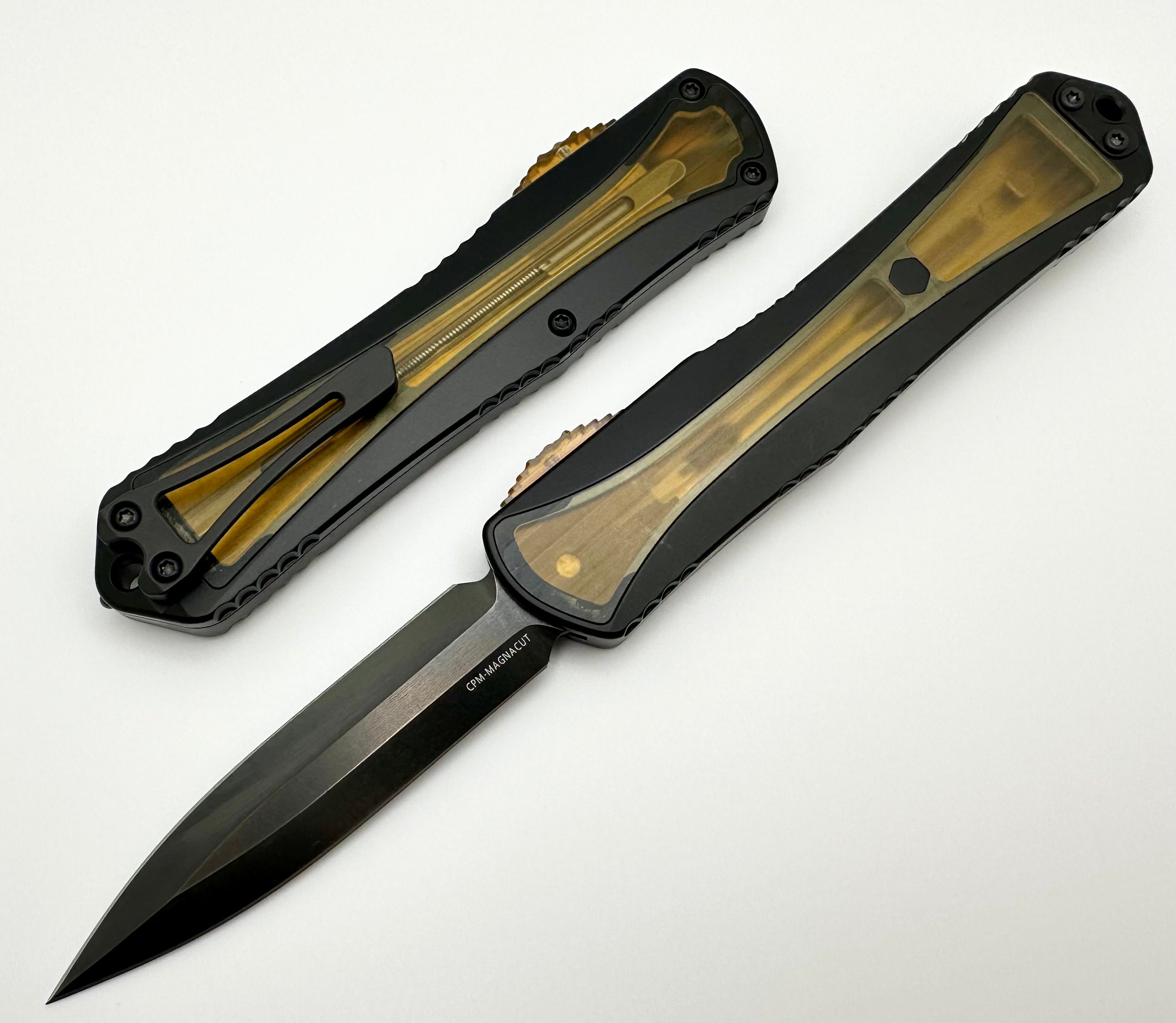 Heretic Knives Manticore X Ultimate Double Edge DLC Knife with Ultem Inlays