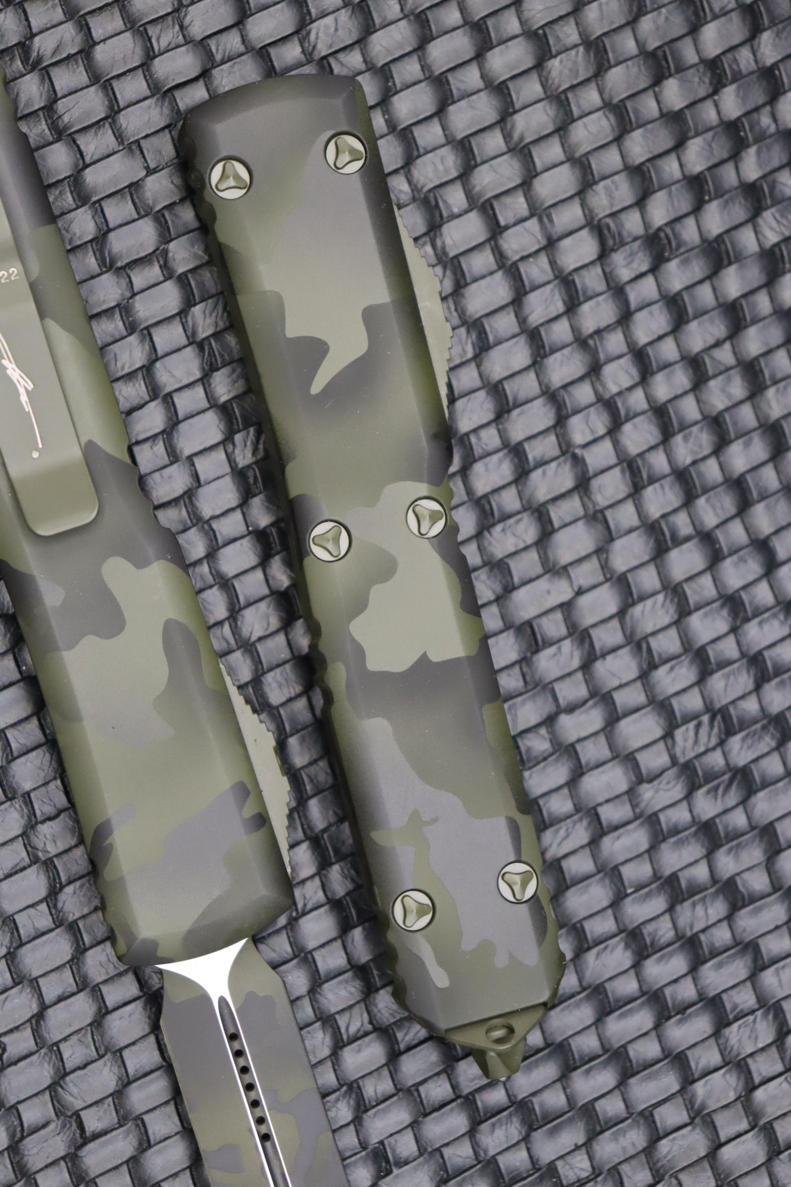 Microtech Ultratech Premium OTF Tactical Knife - OD Green Camo