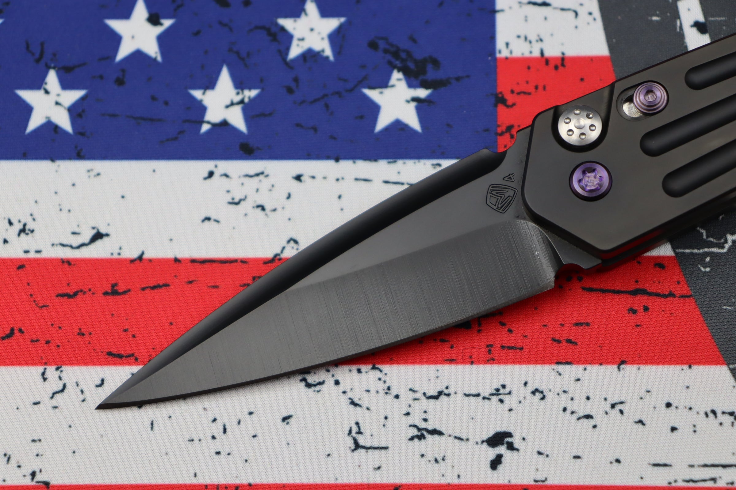 Medford Knife Nosferatu Auto PVD - Premium Tactical EDC with Violet Hardware & S45VN Blade