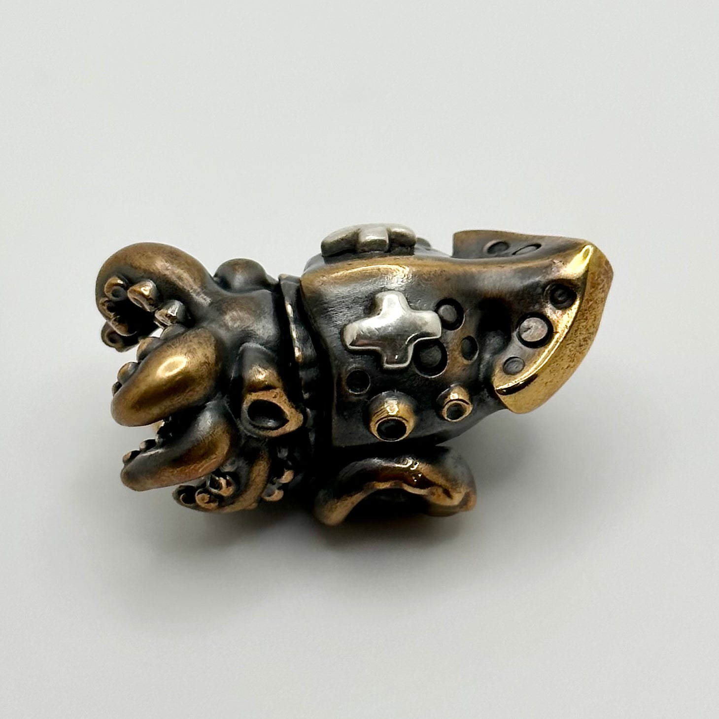 Premium Abyss Dweller Bronze & Silver Bead – Handcrafted Elegance