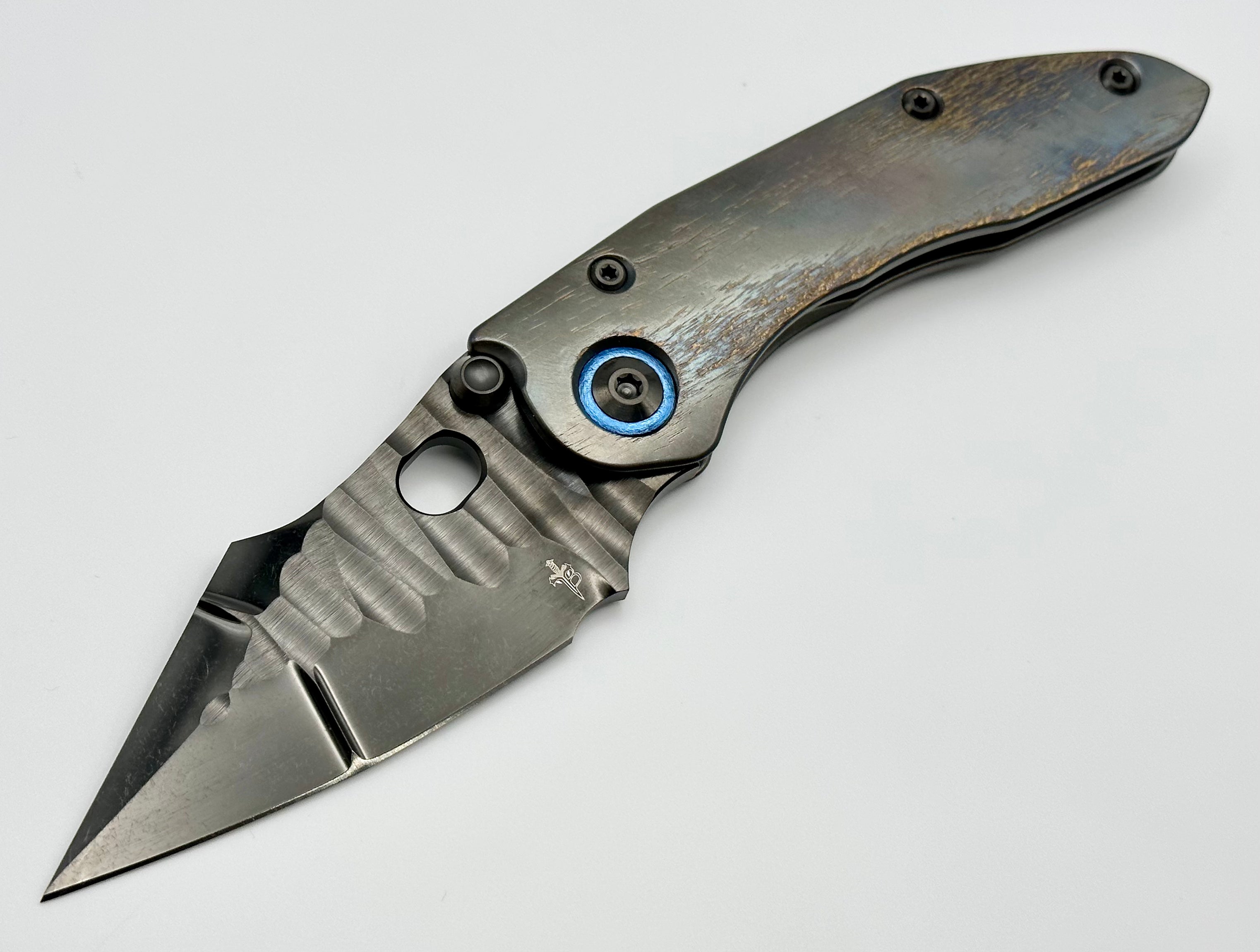 Marfione Custom Knives & Borka Blades Stitch - Premium DLC Cracked Diamondwash Blade with Cosmic Titanium Handles