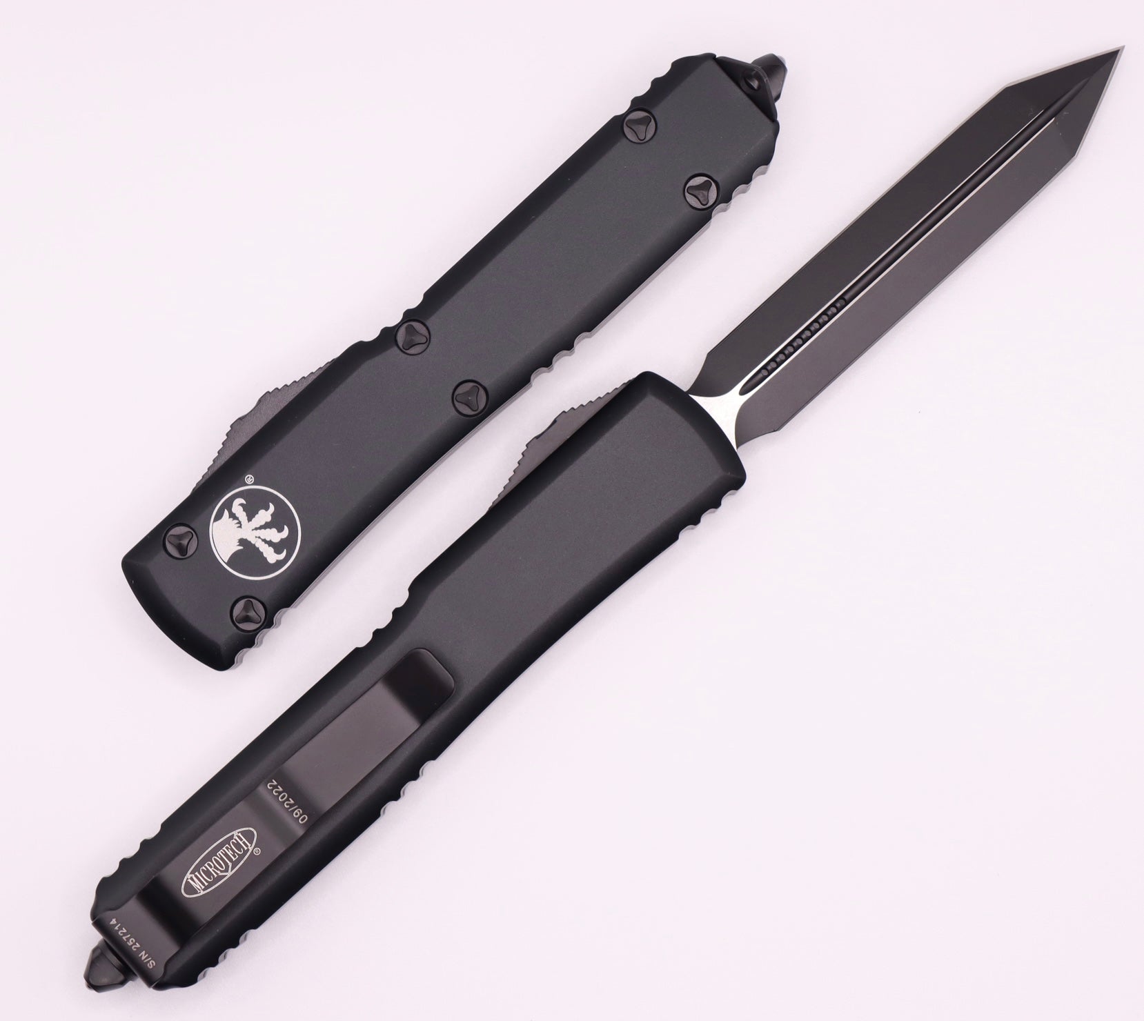 Microtech Ultratech Spartan Black Tactical OTF Knife - Ultimate Tactical EDC