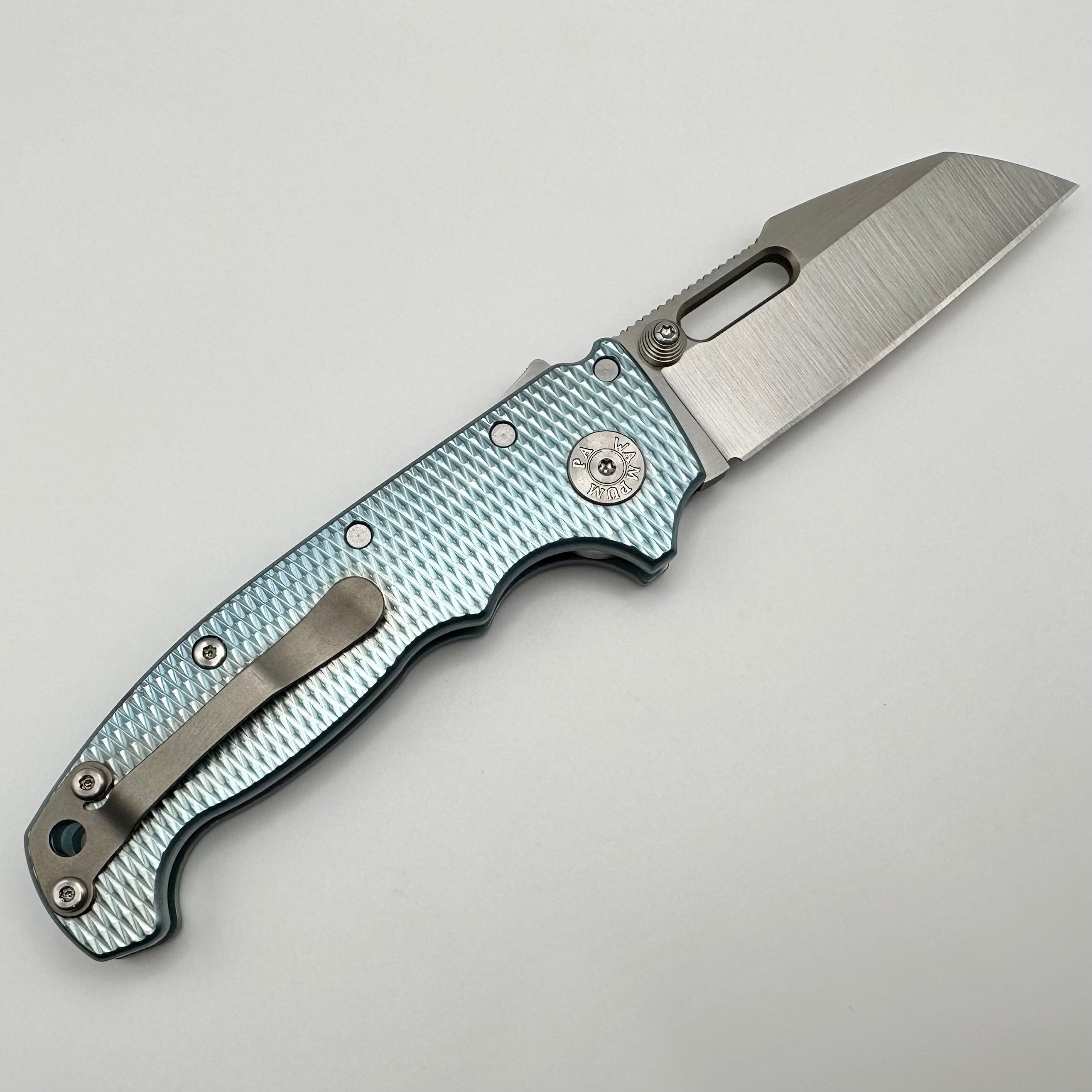 Premium Demko AD20 Custom Knife - MagnaCut Blade & Artic Blue Titanium Handle