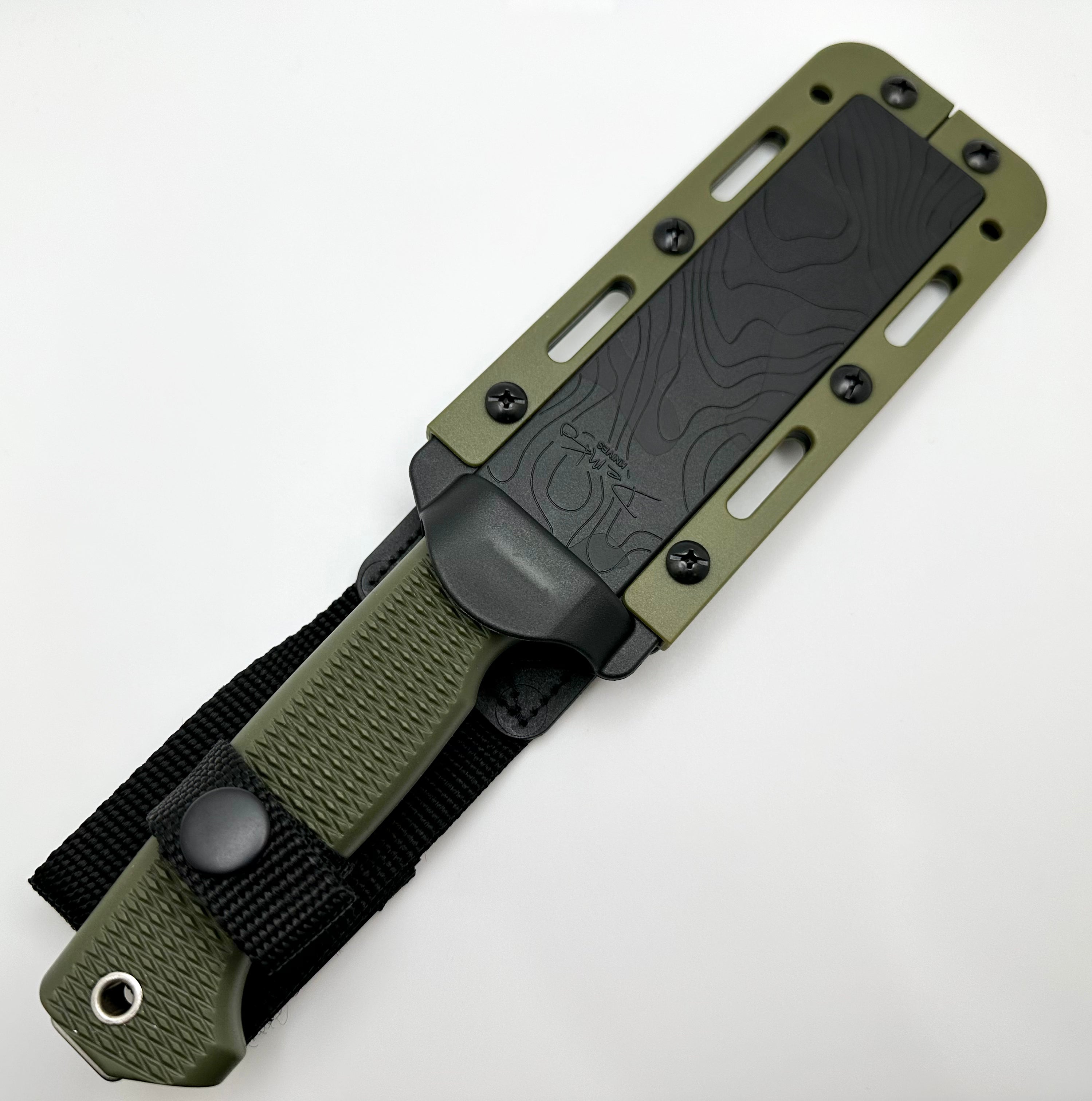 Premium Demko FreeReign Drop Point Knife with MagnaCut Steel & OD Green Rubberized Handle