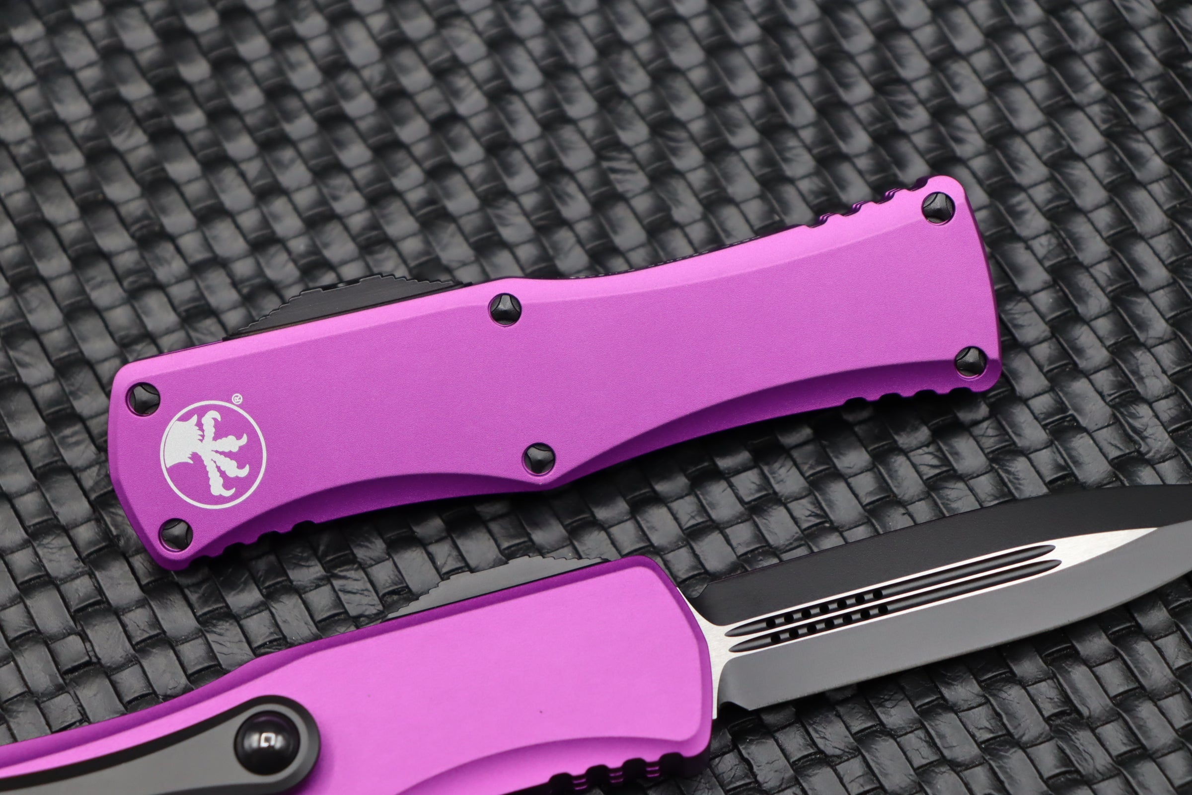 Microtech Hera Double Edge Tactical Knife - Black & Violet