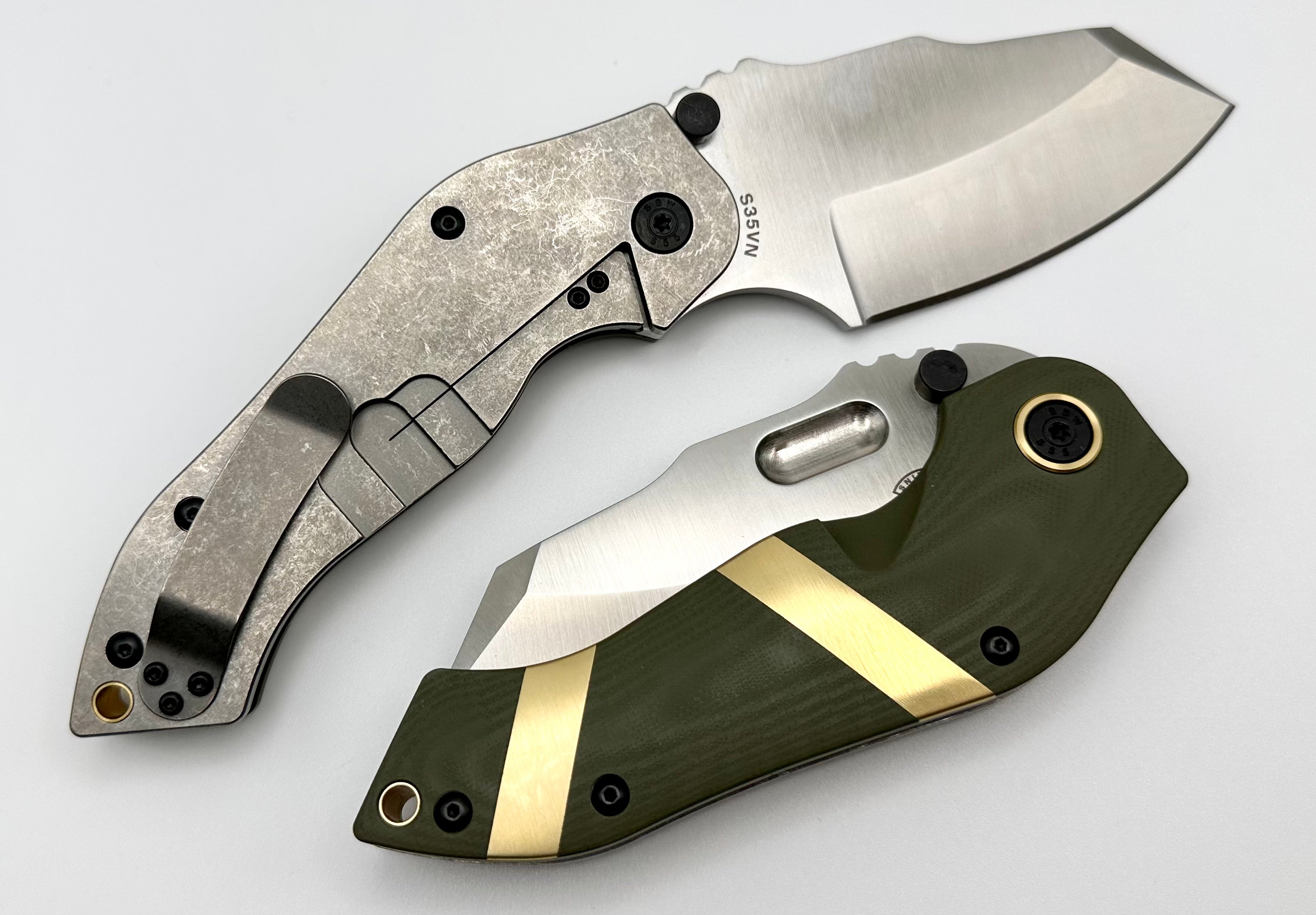 Sniper Bladeworks Premium DMF Folding Knife - OD Green G-10 Handle & Satin S35VN Blade