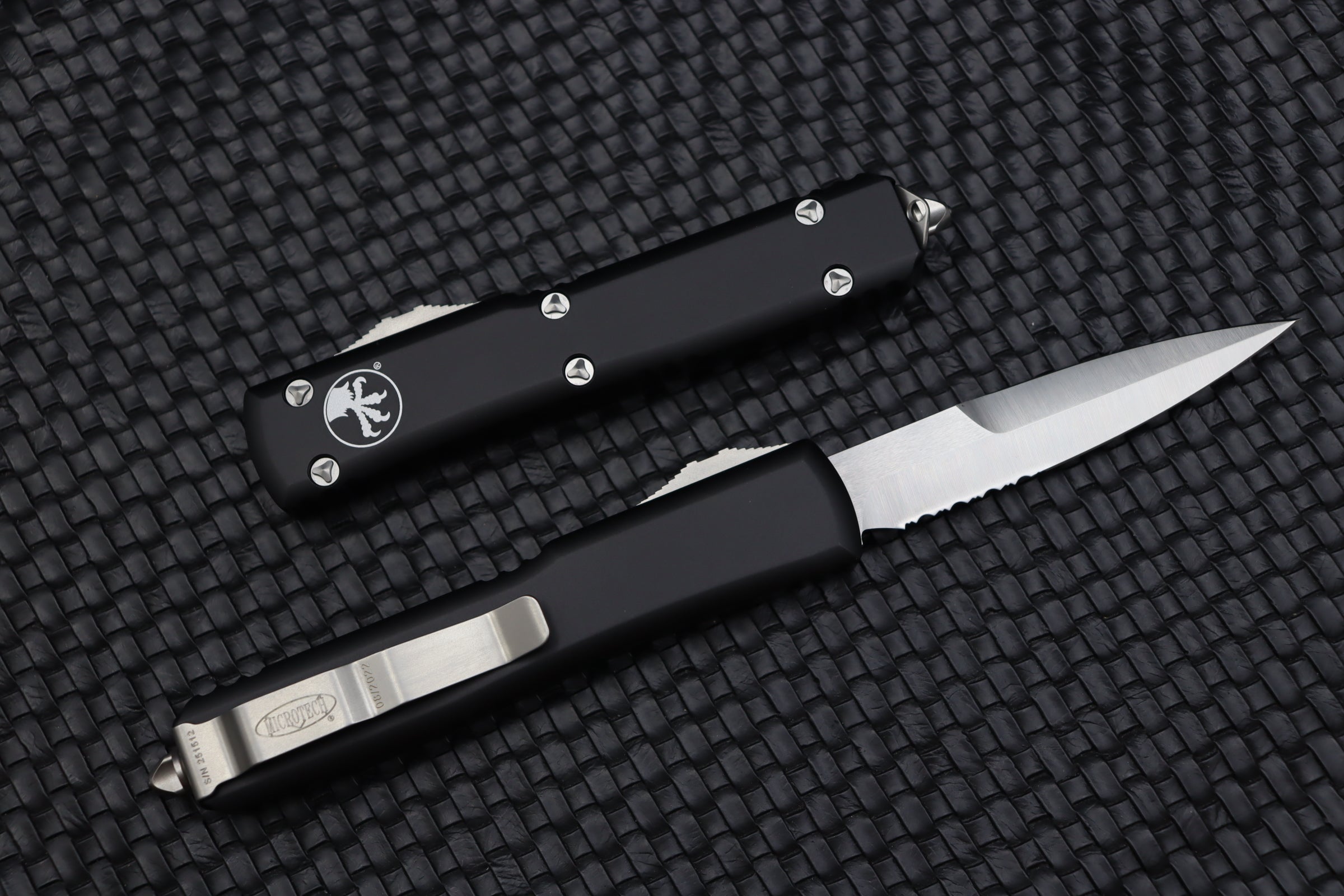 Microtech Ultratech Premium OTF Knife - Satin Bayonet Grind with Partial Serration