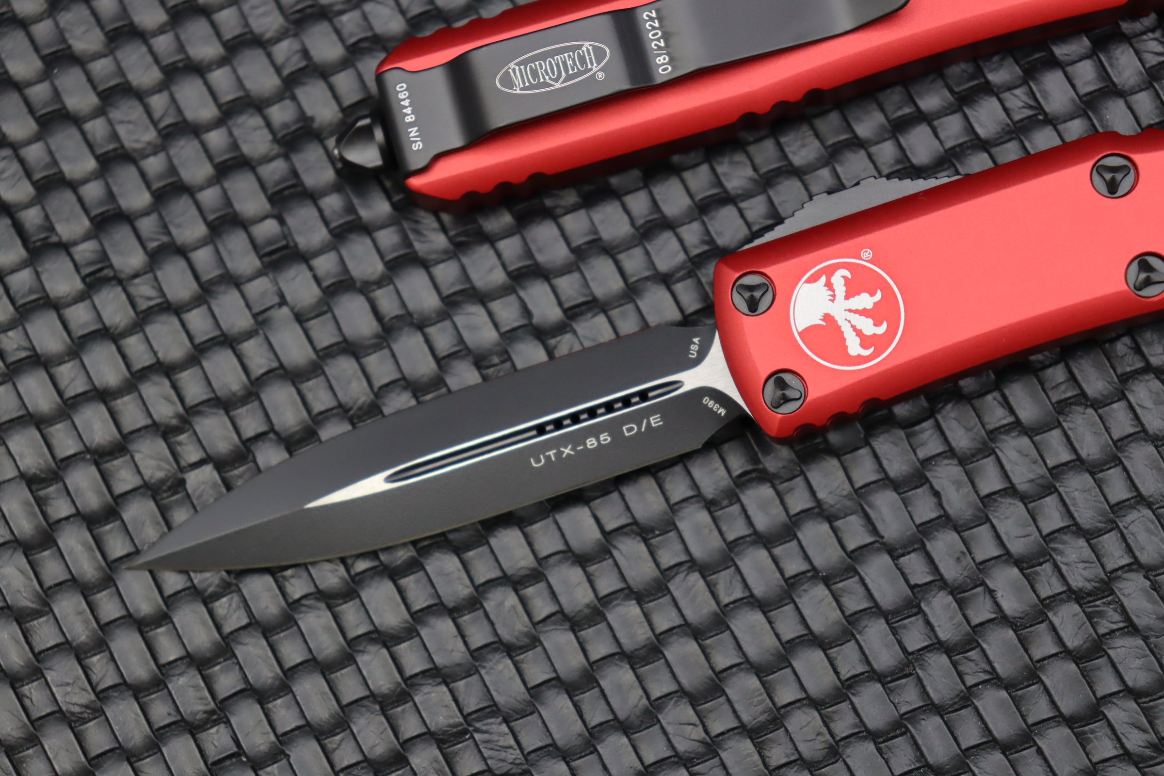 Microtech UTX-85 Premium EDC Knife - Black & Red Double Edge