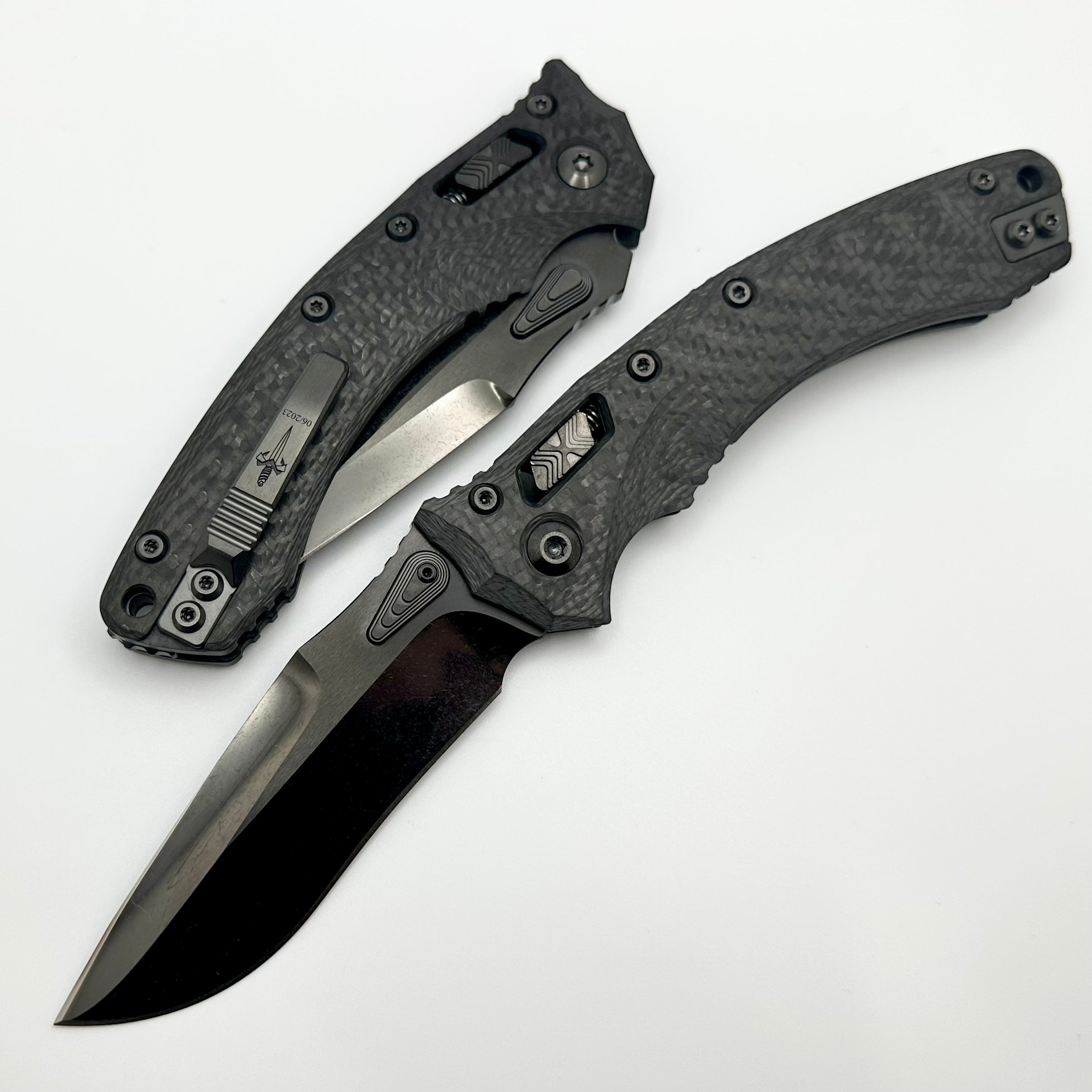 Marfione Custom Amphibian RAM-LOK Knife - Premium DLC Two Tone Stonewash M390 Blade & Carbon Fiber Handles