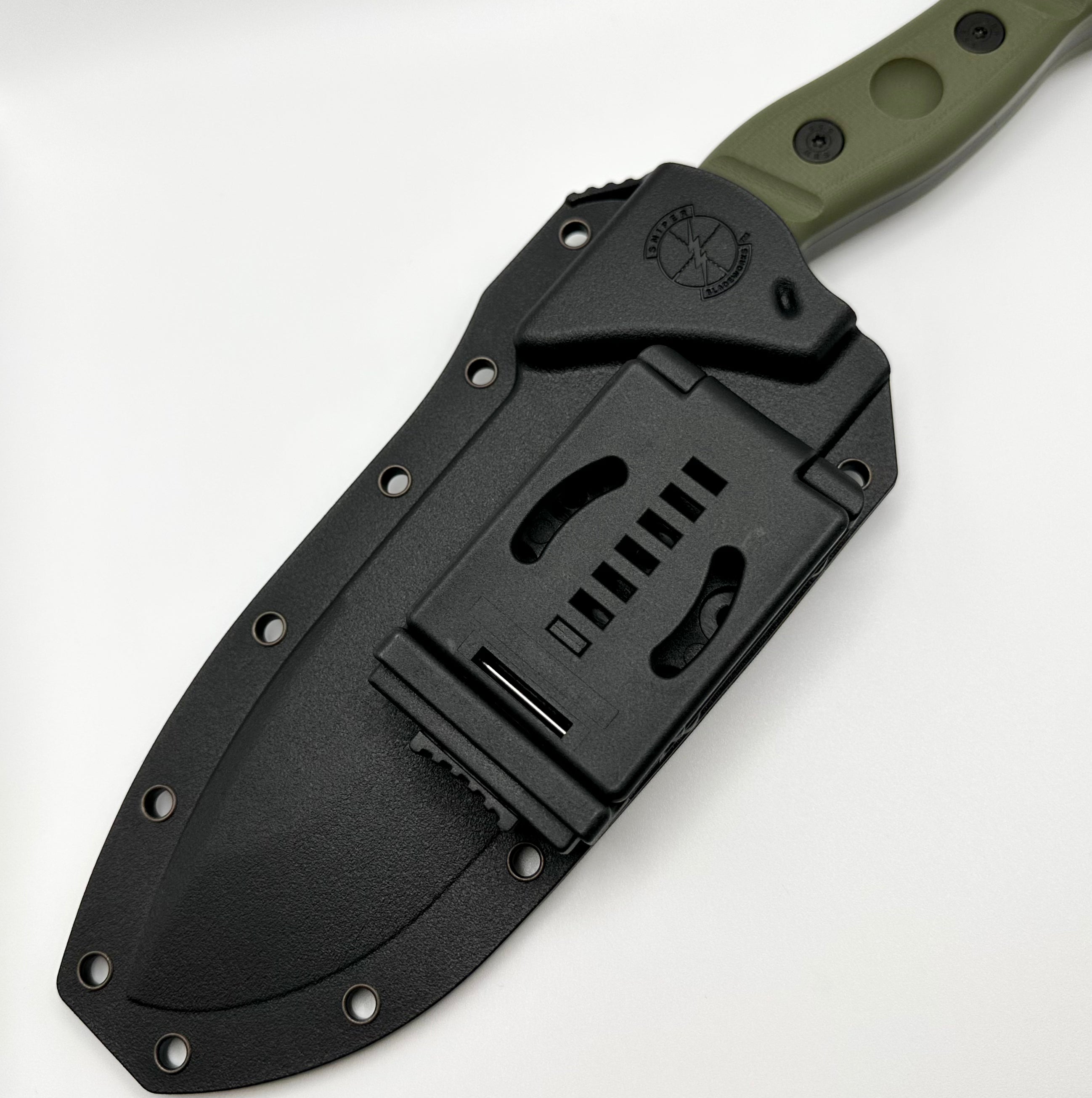 Premium Sniper Bladeworks Mamu Tactical Knife - OD Green G-10 & PVD 420HC